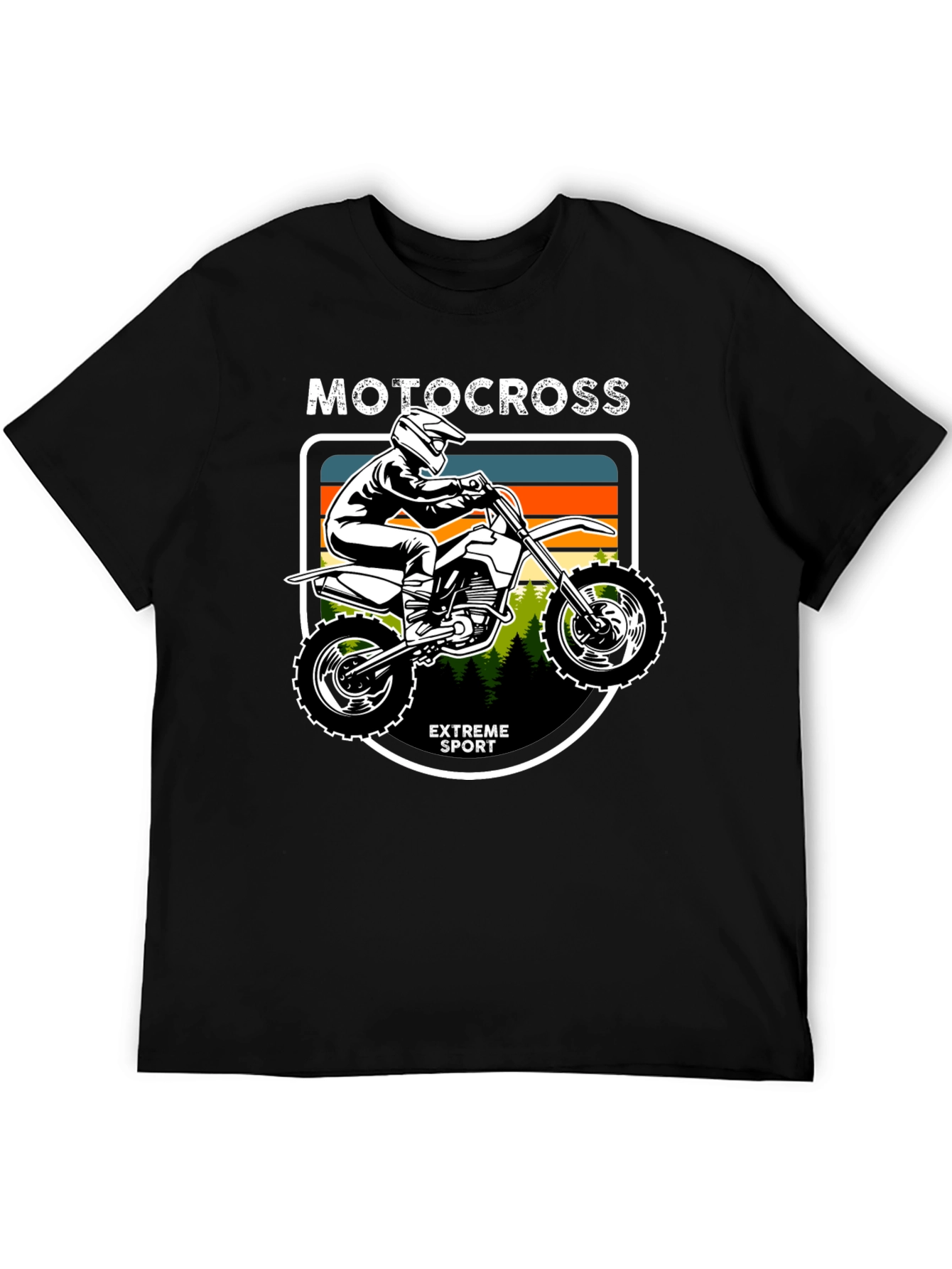 Motocross Extreme Sport Graphic Tee - Black