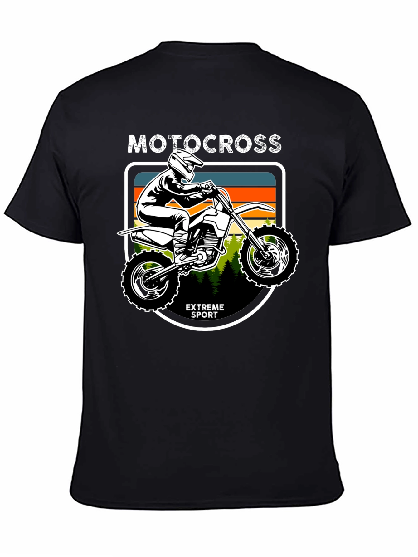 Motocross Extreme Sport Graphic Tee - Black