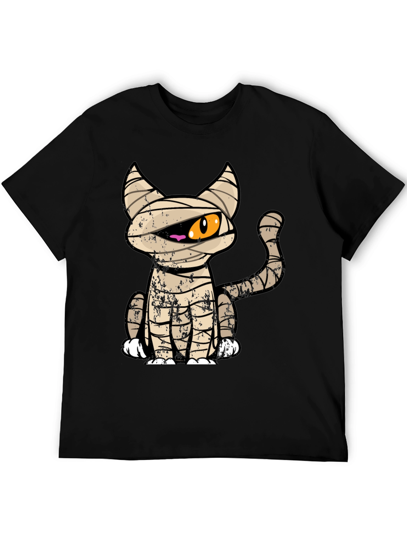 Mummy Cat Graphic Tee - Halloween T-Shirt