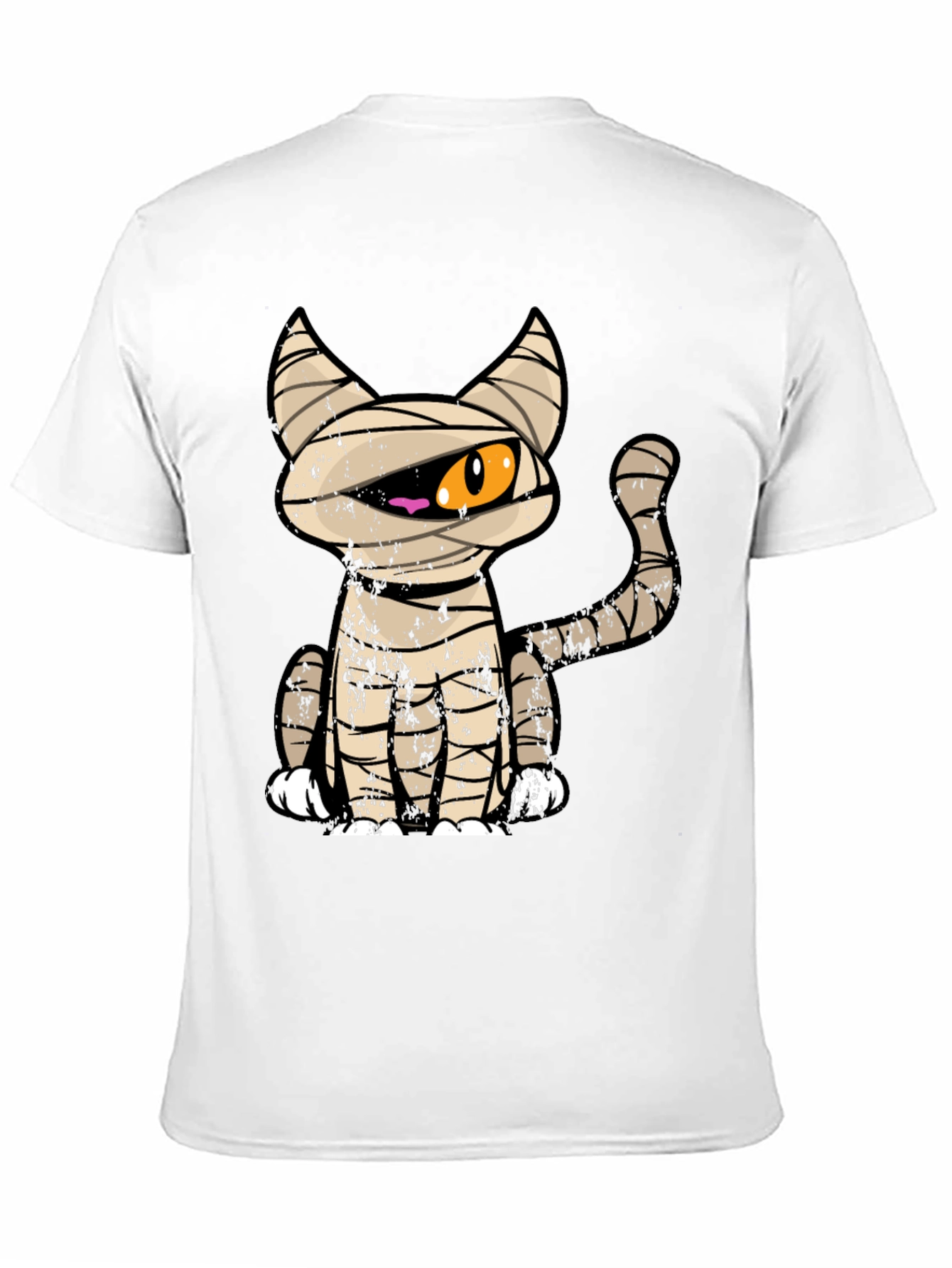 Mummy Cat Graphic Tee - Halloween T-Shirt