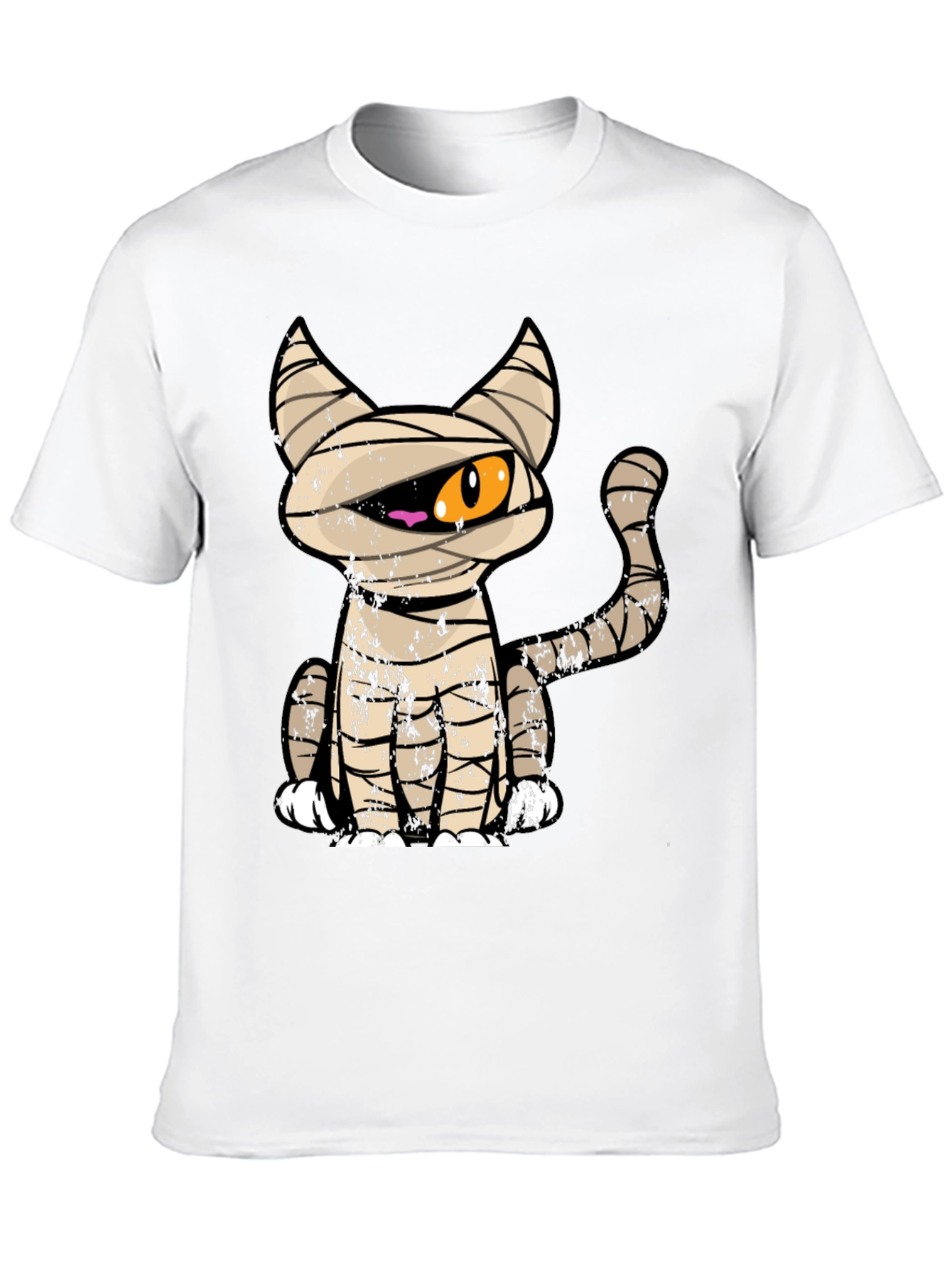 Mummy Cat Graphic Tee - Halloween T-Shirt