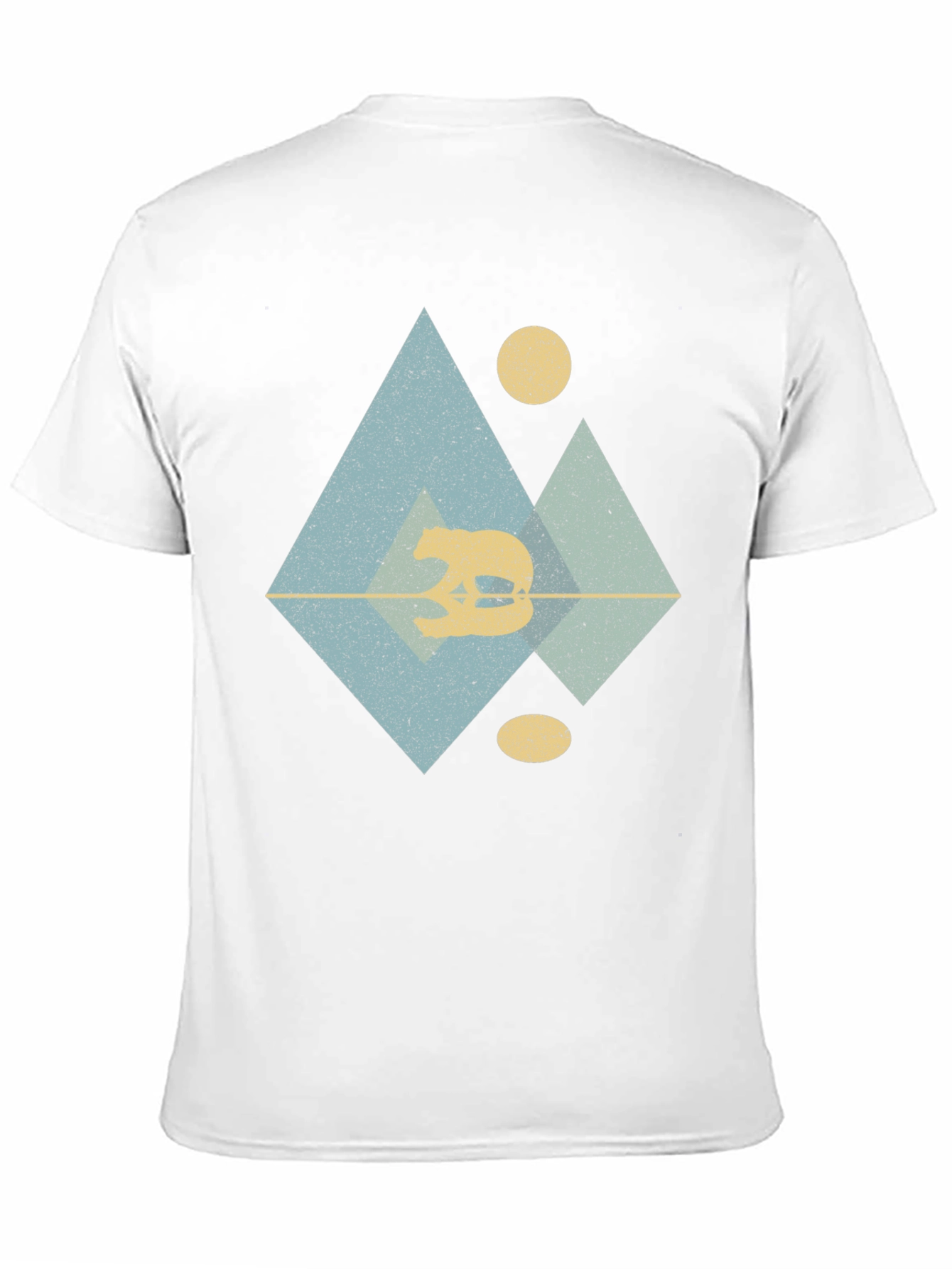 Geometric Bear Graphic Tee - Black