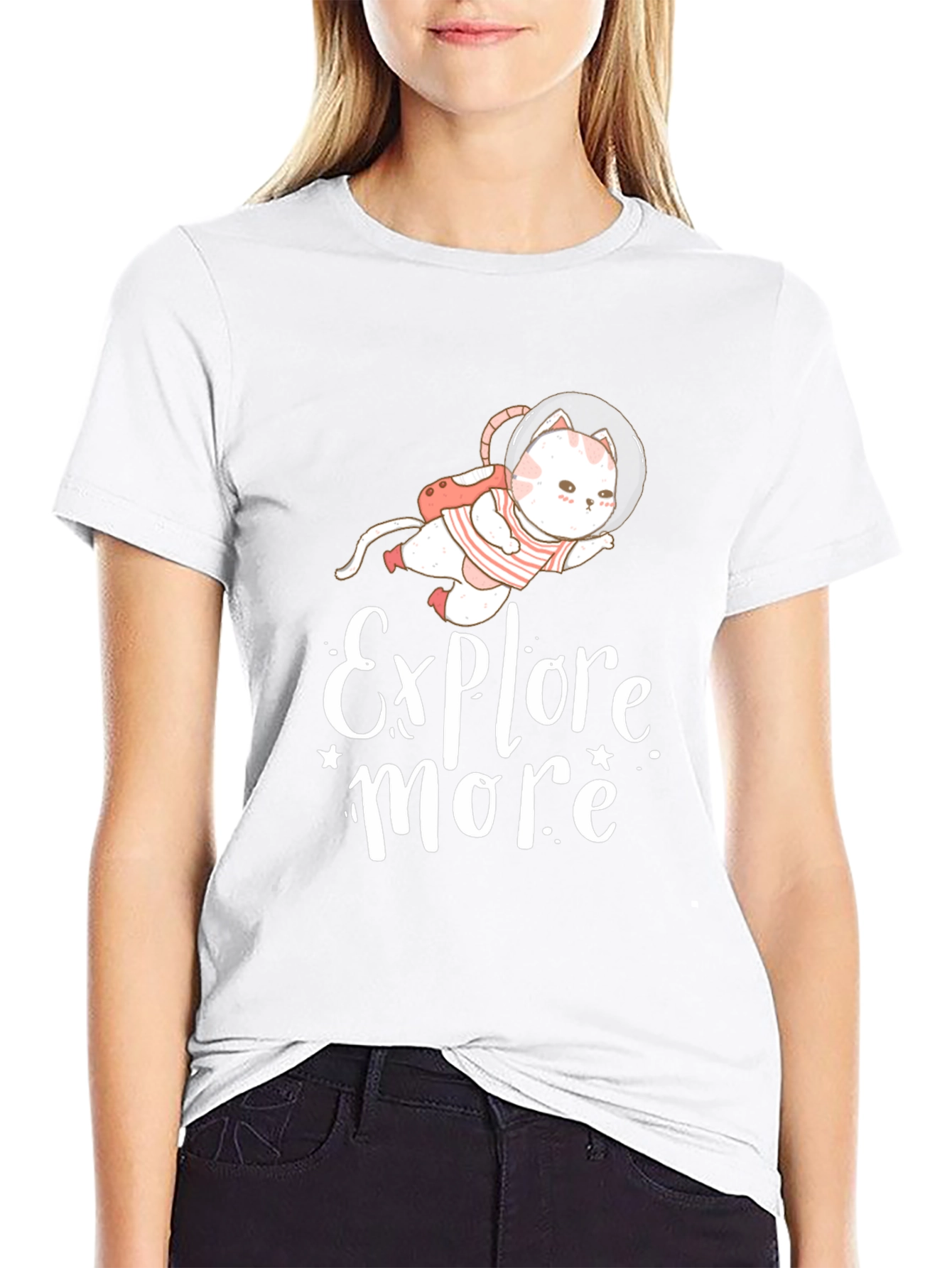 Explore More Cat Astronaut Graphic Tee
