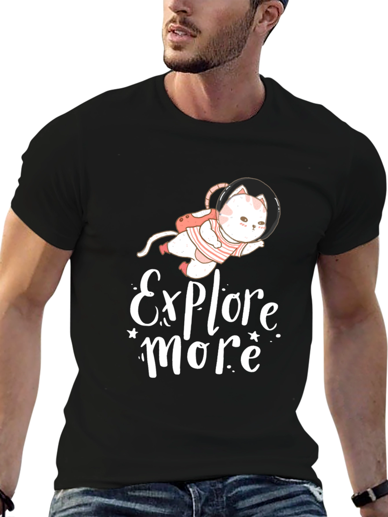 Explore More Cat Astronaut Graphic Tee