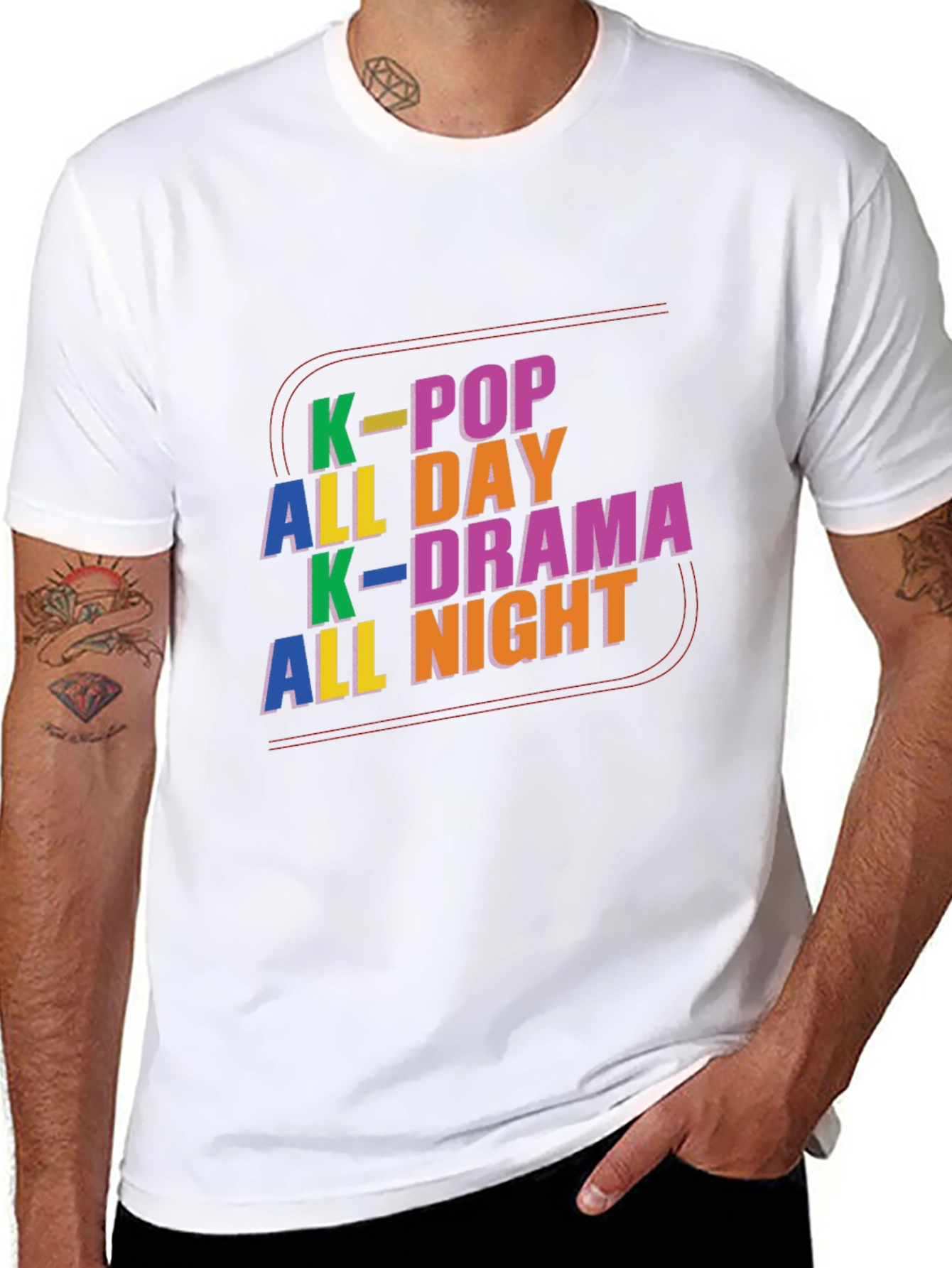 K-Pop All Day K-Drama All Night Graphic Tee