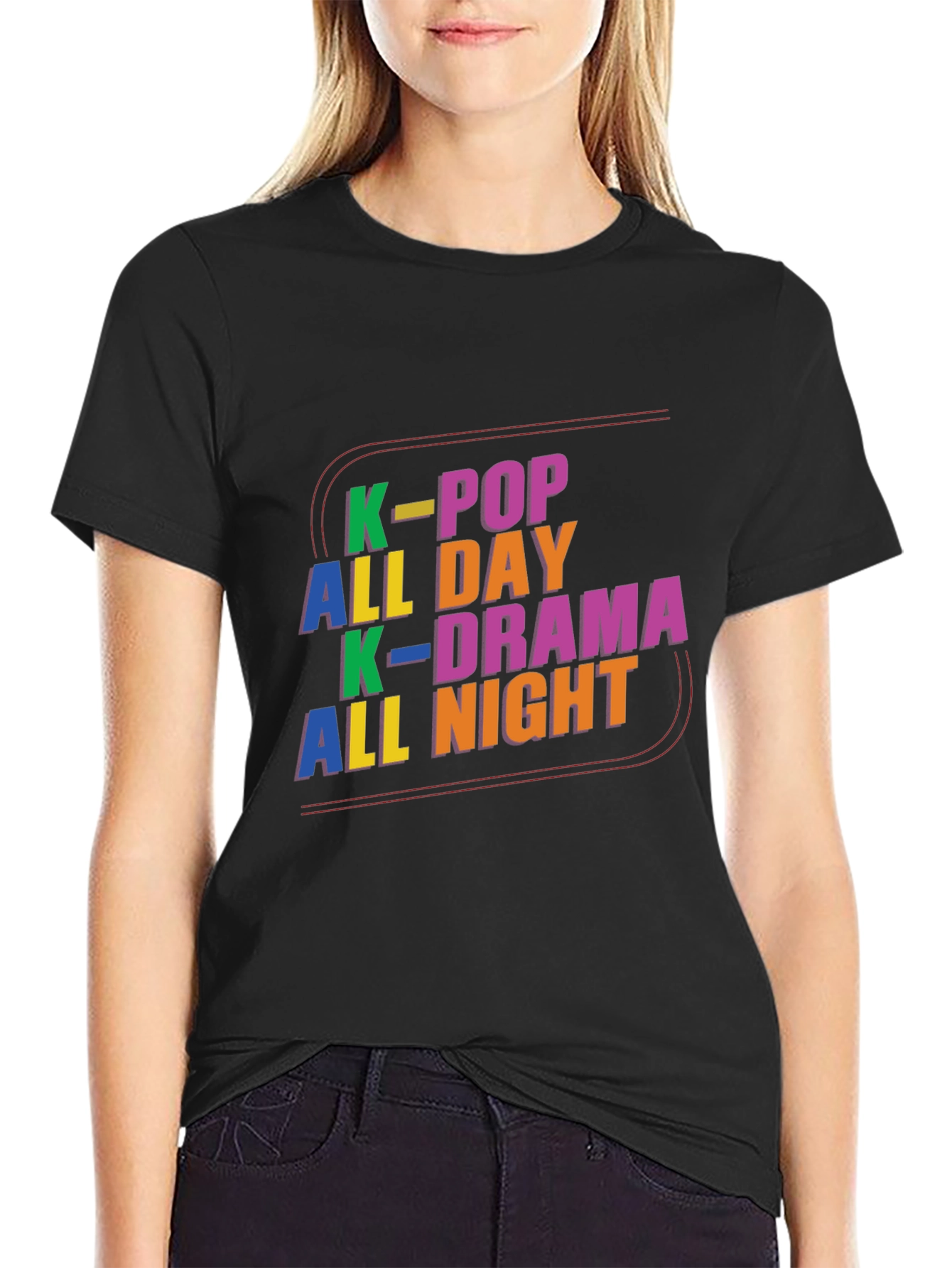 K-Pop All Day K-Drama All Night Graphic Tee