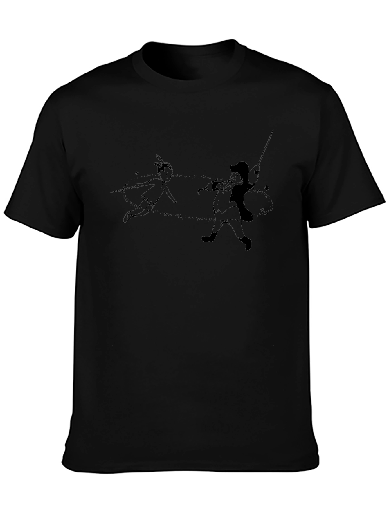Peter Pan vs Captain Hook Black T-Shirt