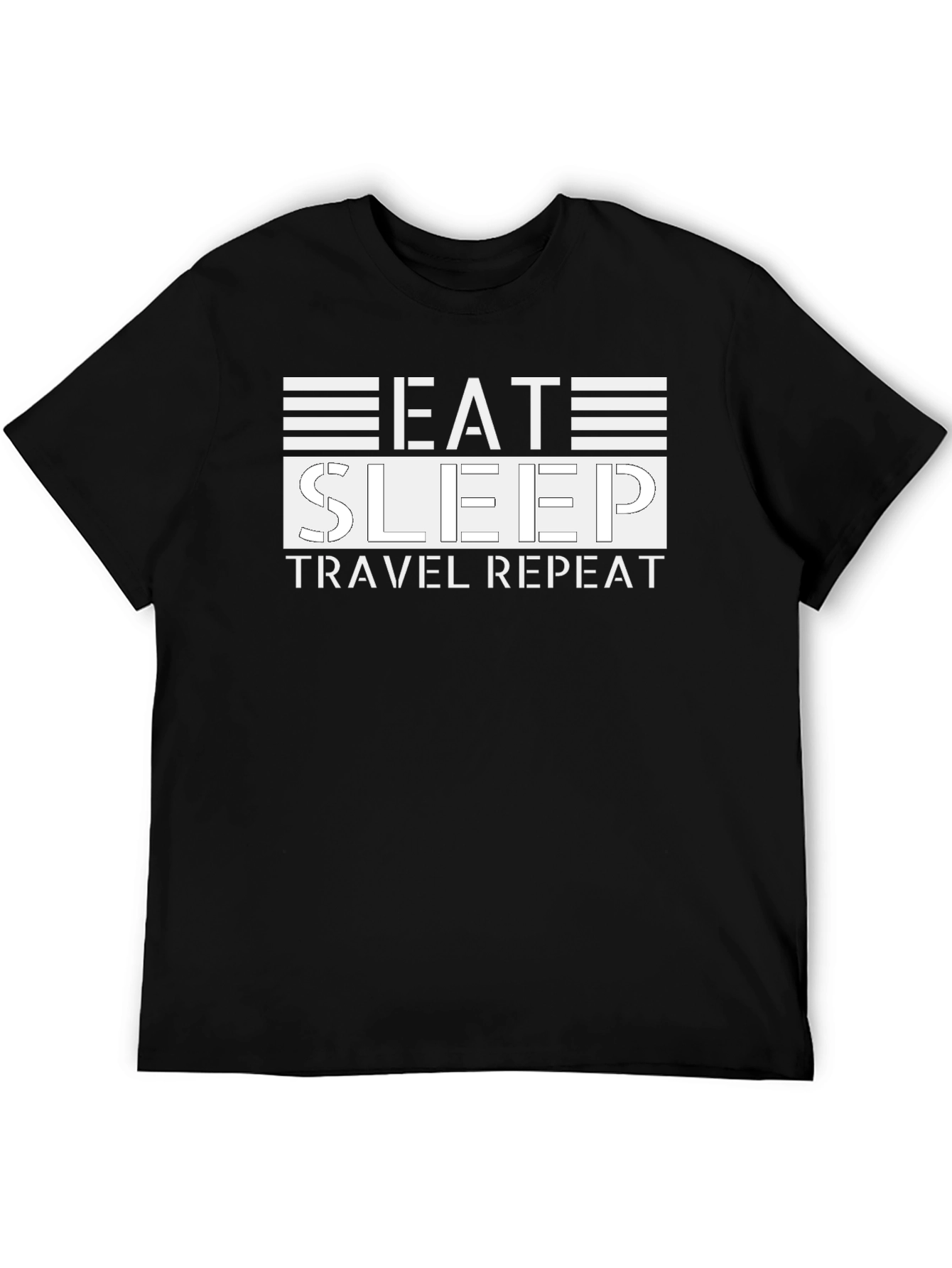 Eat Sleep Travel Repeat Black T-Shirt