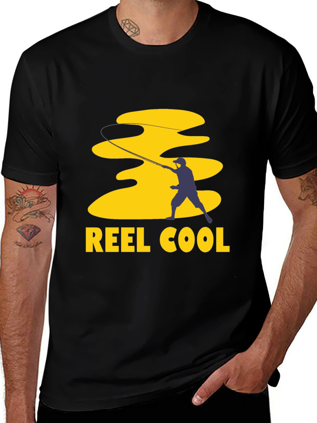 Reel Cool Fishing T-Shirt - Black