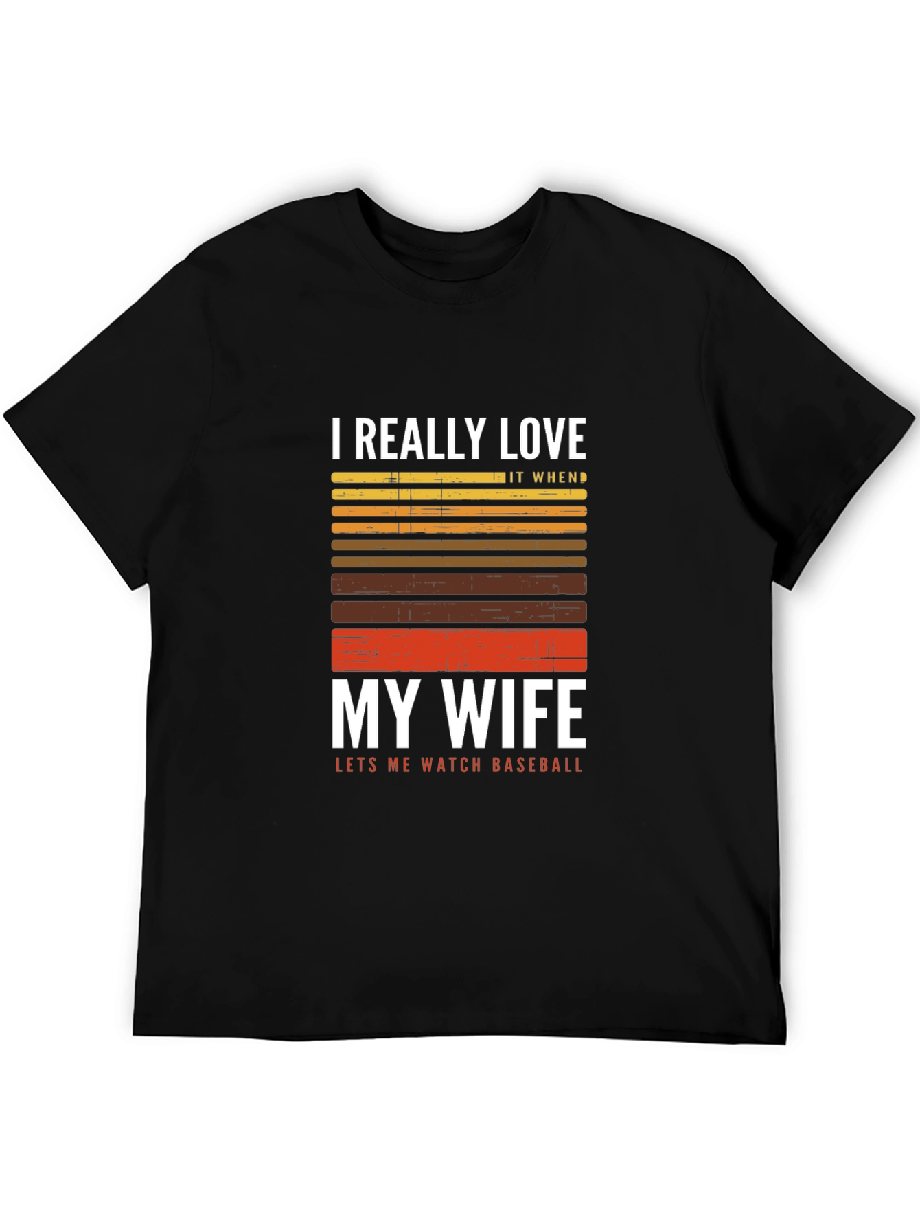 I Love My Wife Baseball T-Shirt - Black