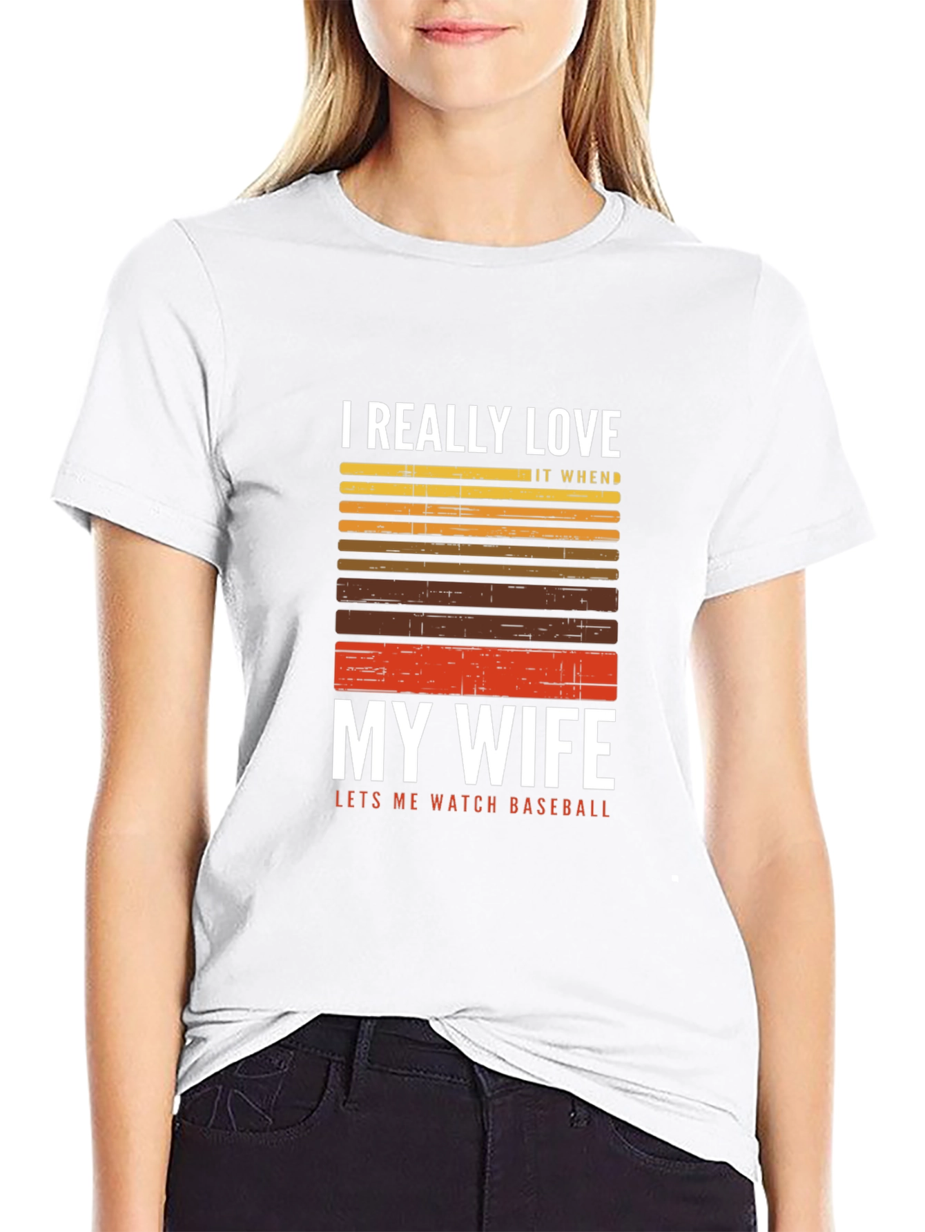 I Love My Wife Baseball T-Shirt - Black