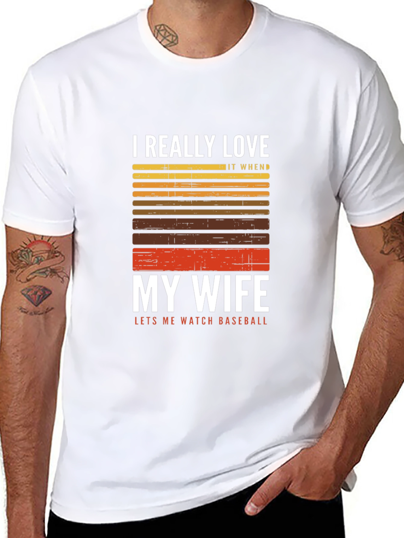 I Love My Wife Baseball T-Shirt - Black