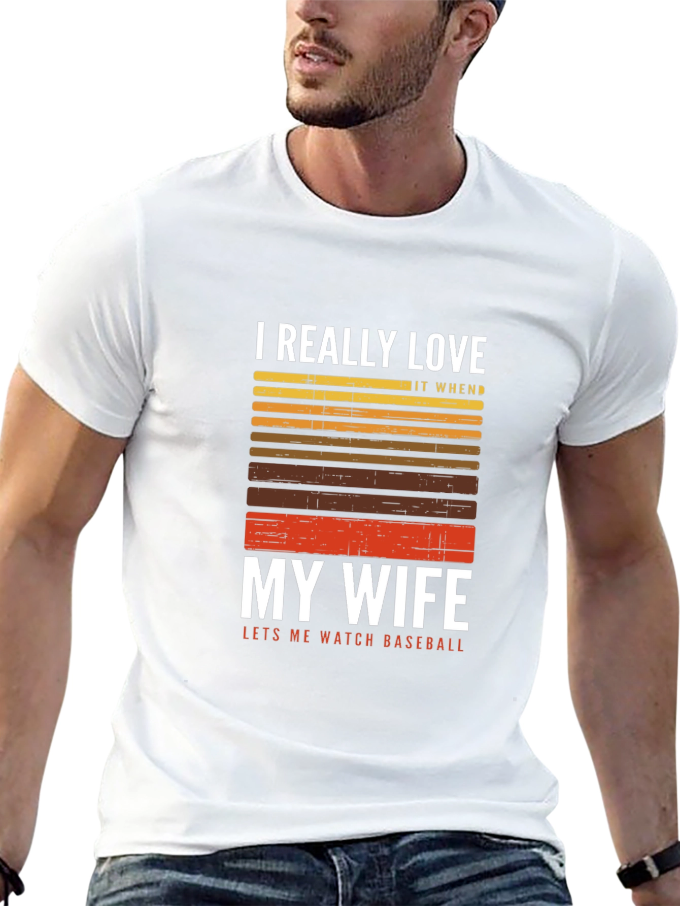 I Love My Wife Baseball T-Shirt - Black