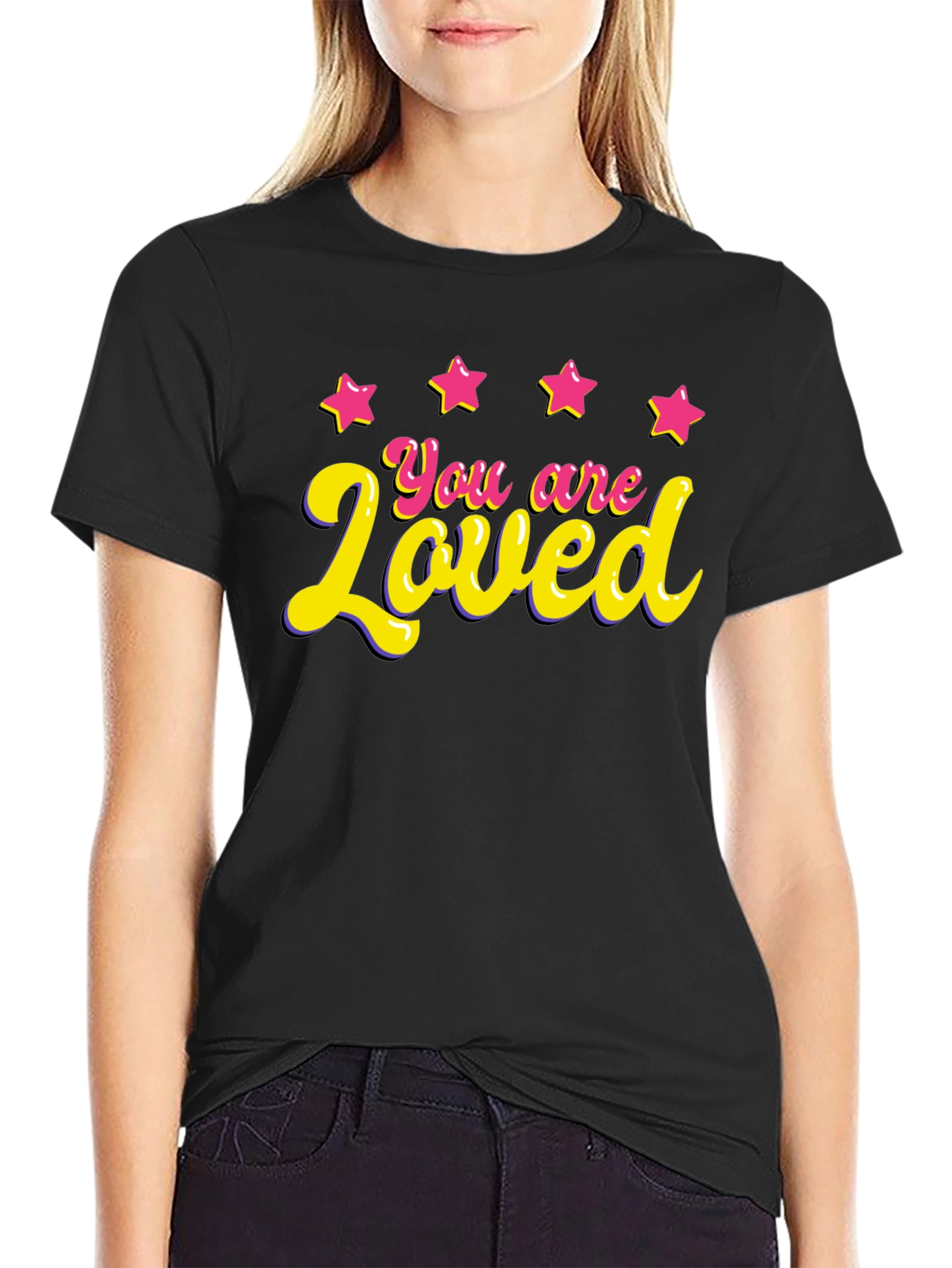 You are Loved Graphic T-Shirt - Black