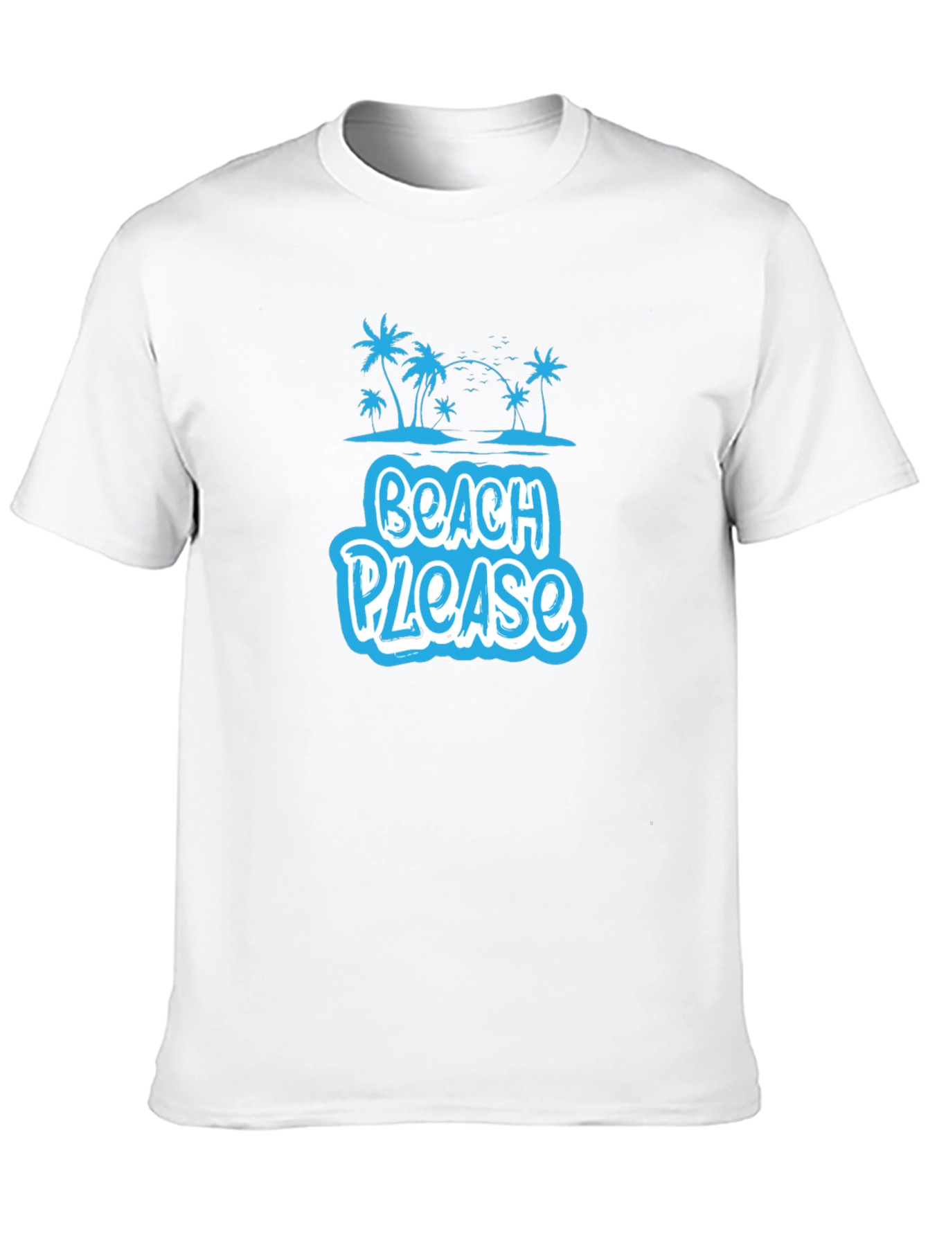 Beach Please Graphic Tee - Black Cotton Shirt