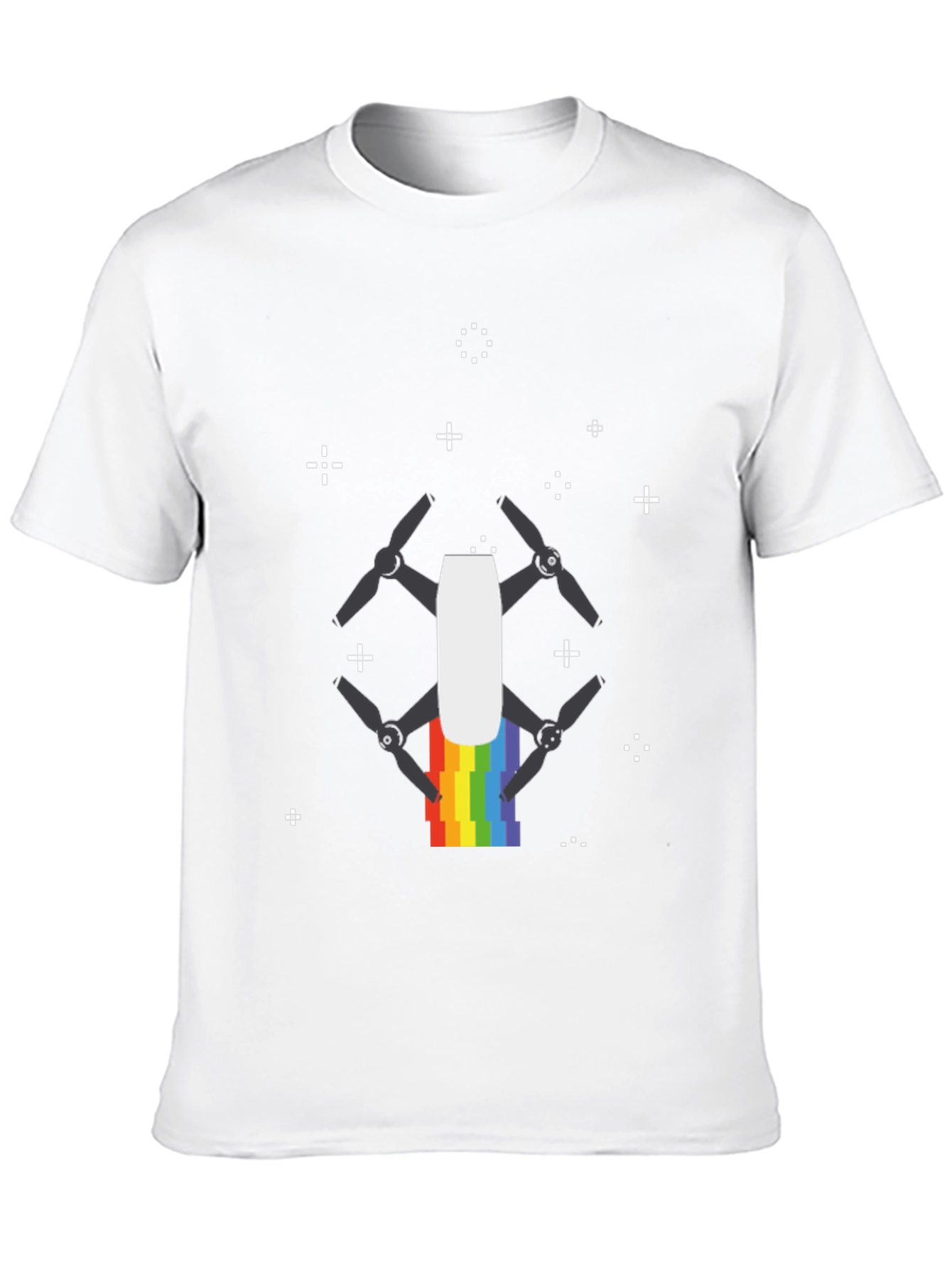 Rainbow Drone Graphic Tee - Black T-Shirt