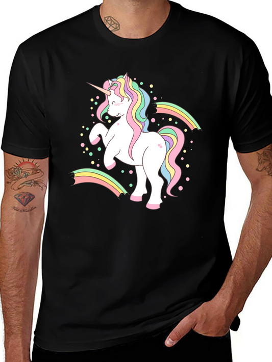 Unicorn Rainbow Graphic T-Shirt - Cotton Casual Tee