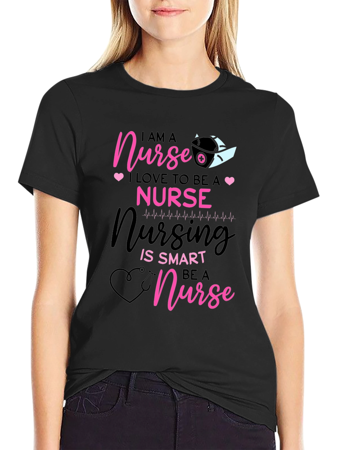 I AM A Nurse Black T-Shirt
