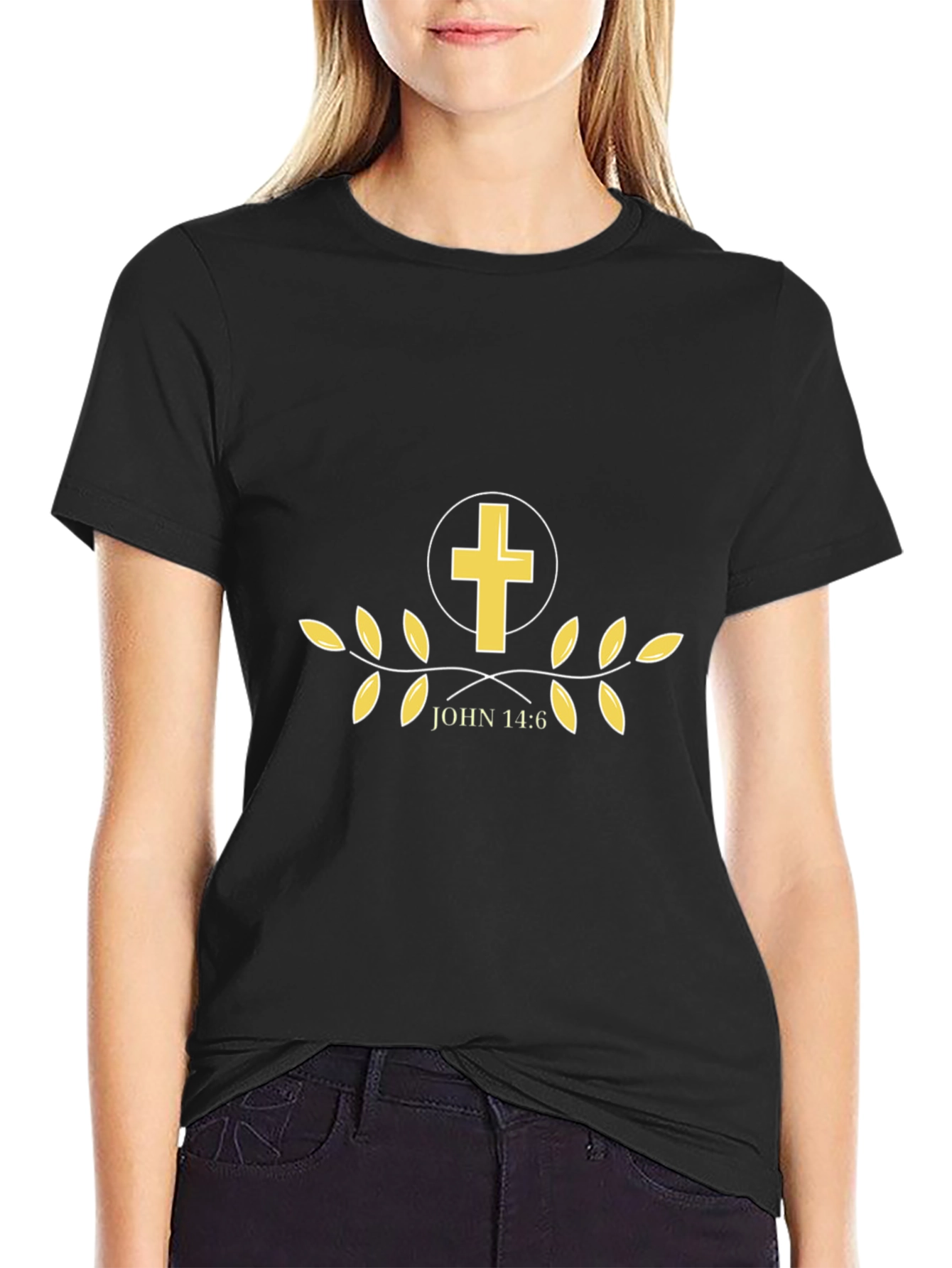 Faith-Based Black T-Shirt - John 14:6 Design