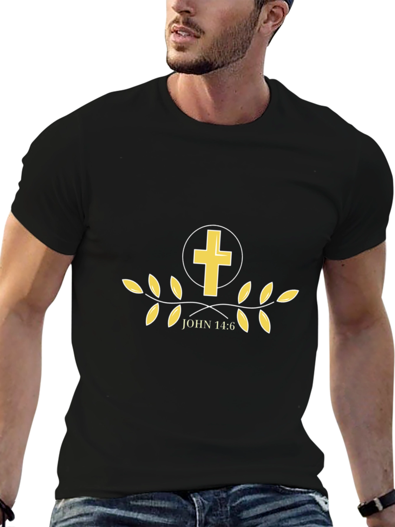 Faith-Based Black T-Shirt - John 14:6 Design
