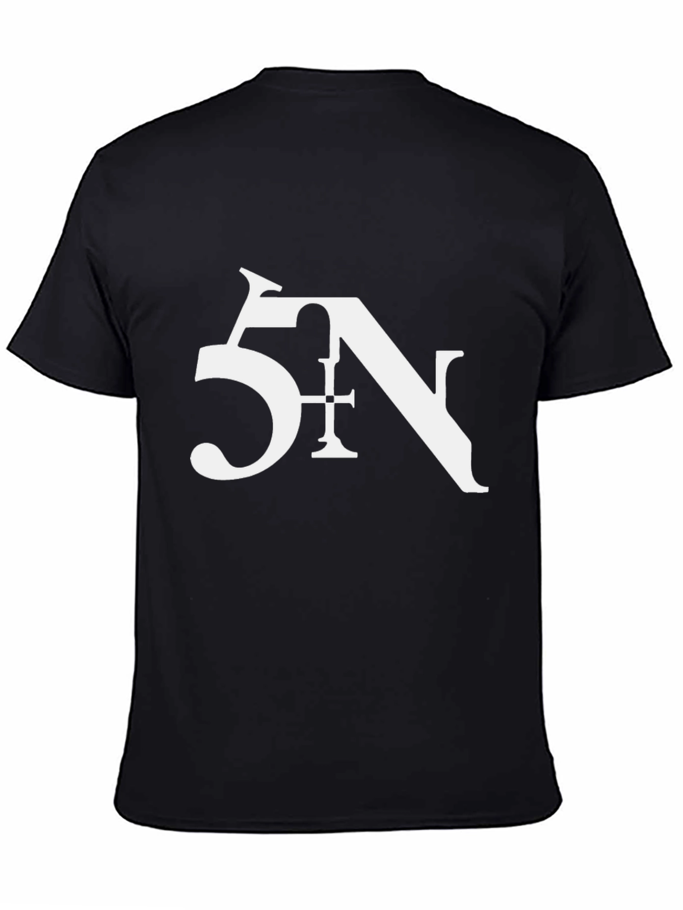 Stylish Black Tee with Bold 5N Graphic Print