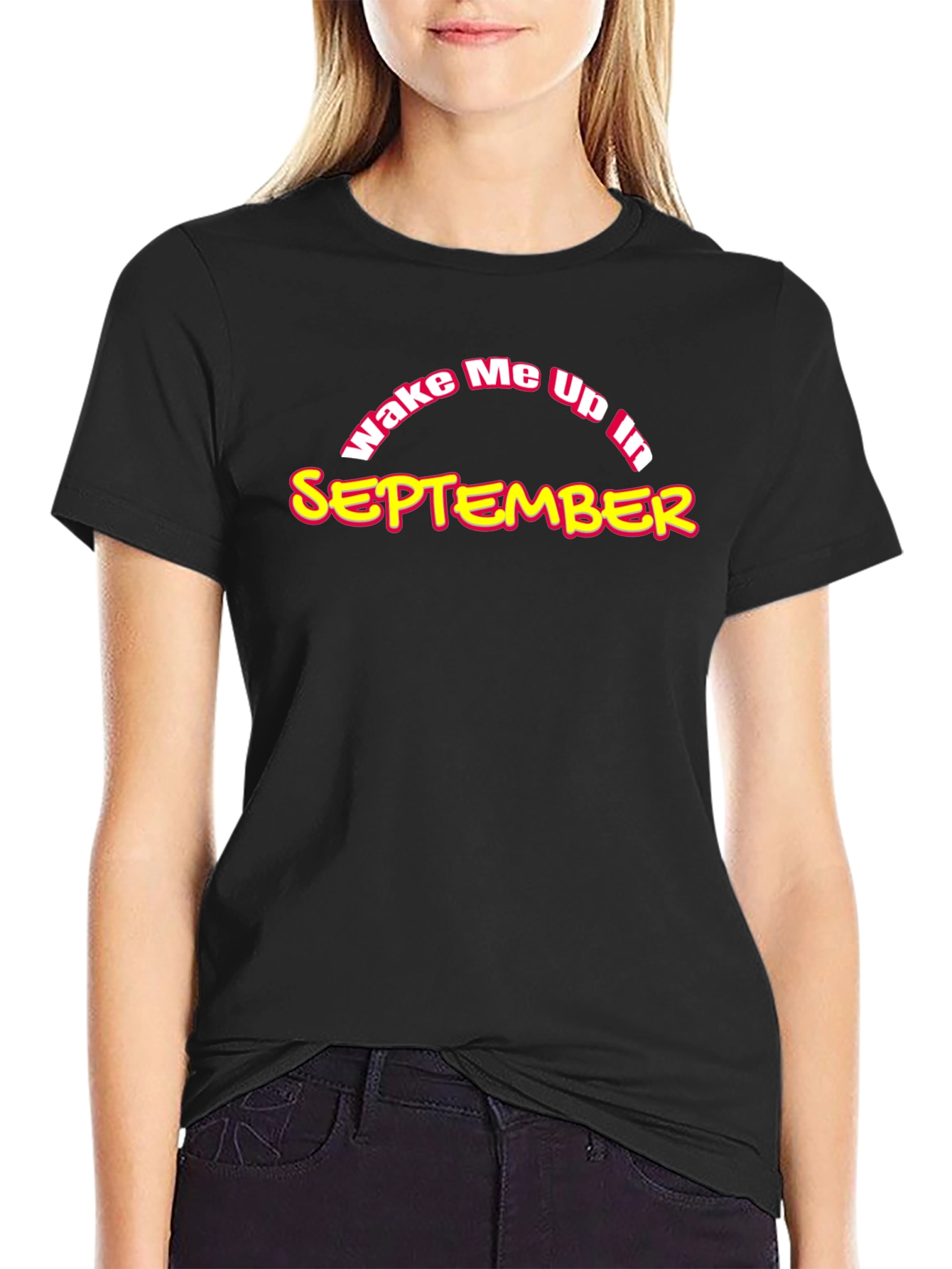 Wake Me Up in September Black Graphic Tee