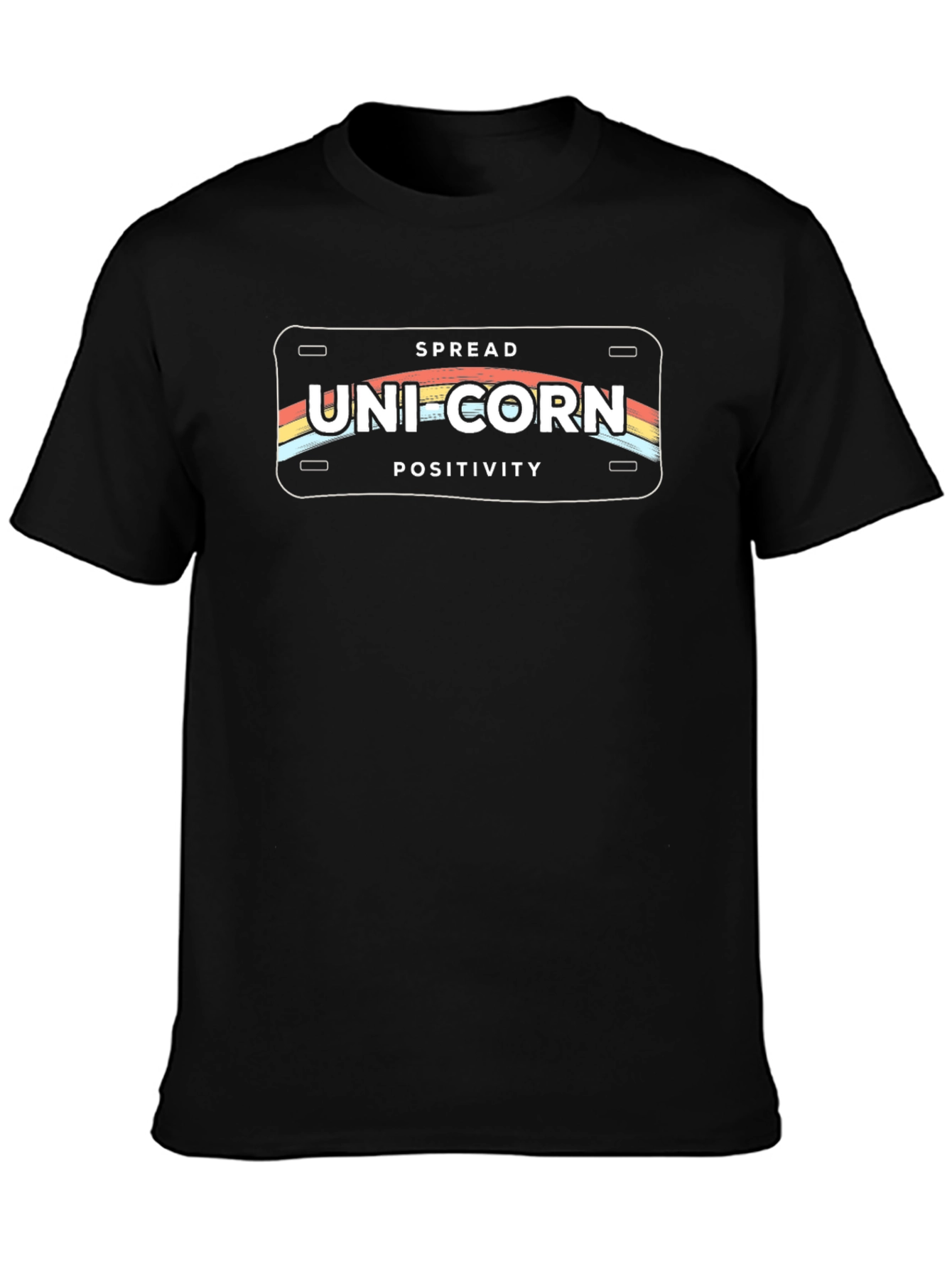 Unicorn Positivity Graphic Tee - Black