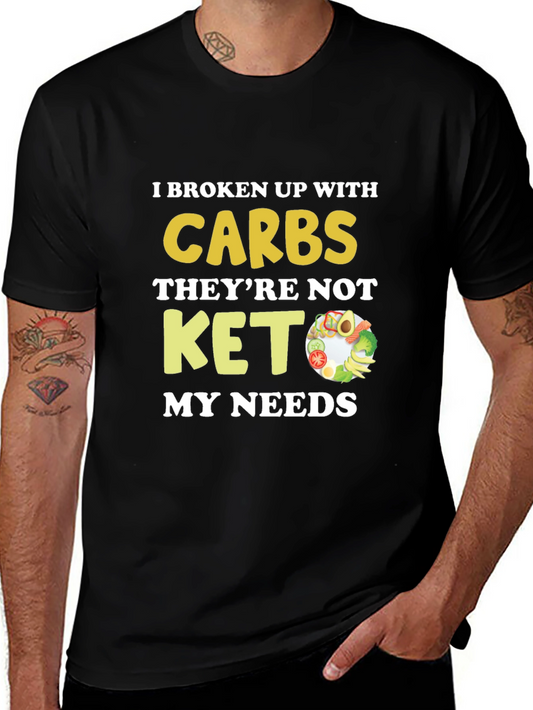 Keto Diet T-Shirt - I Broke Up With Carbs Design