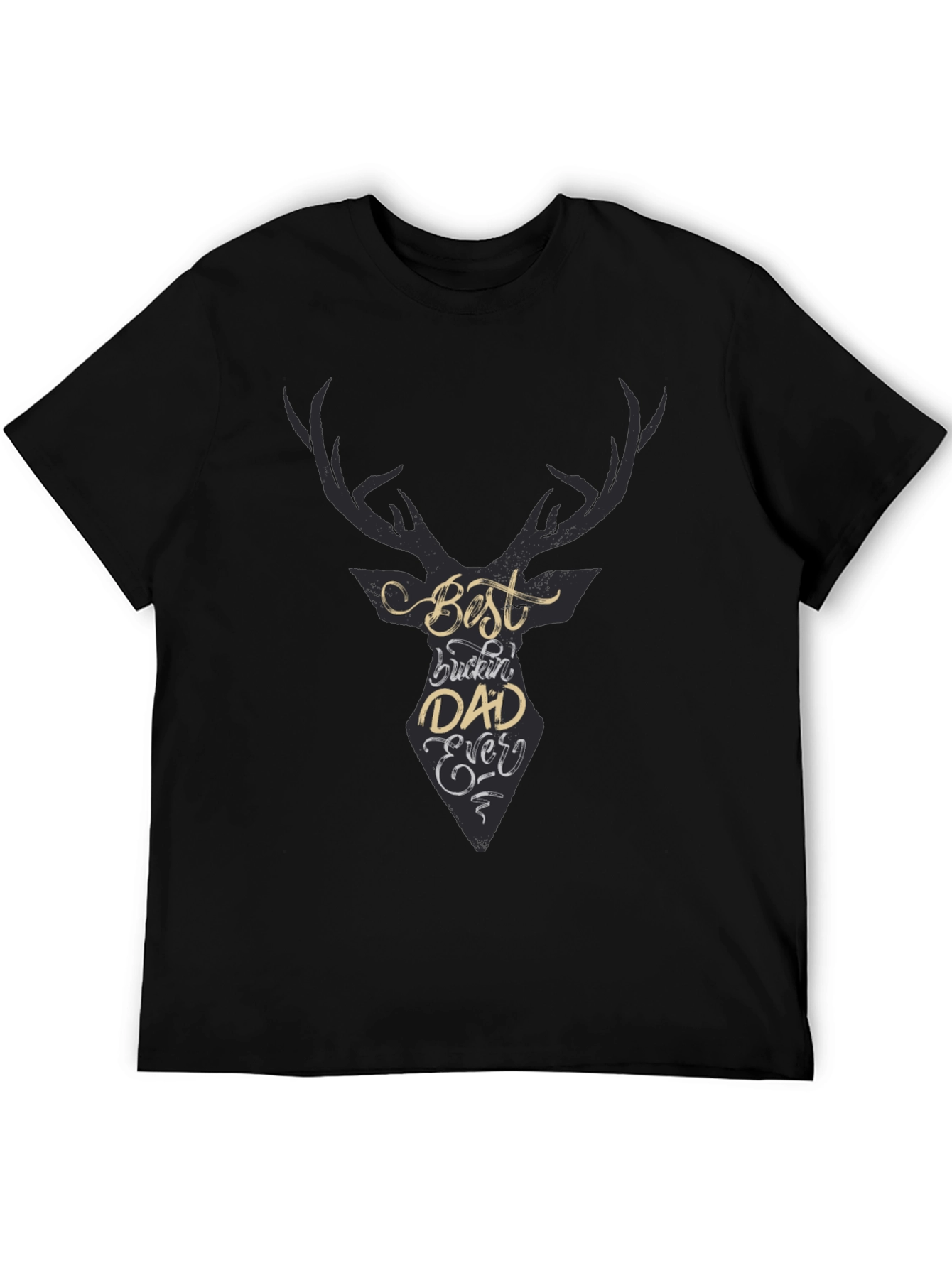 Best Buckin Dad Ever Black Tee