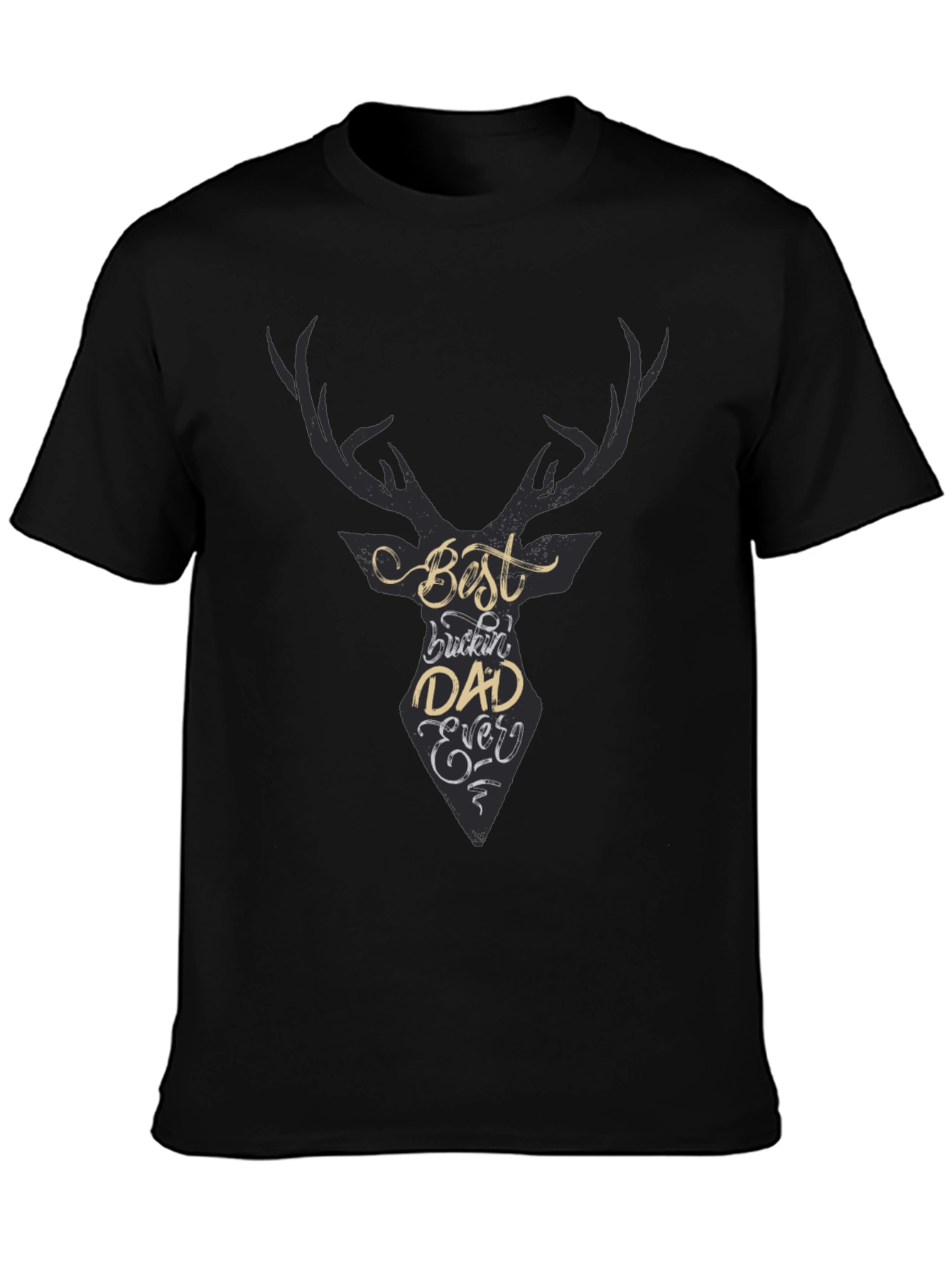 Best Buckin Dad Ever Black Tee