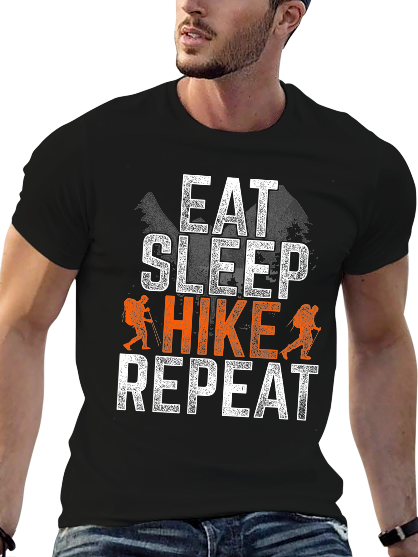 Eat Sleep Hike Repeat Black T-Shirt