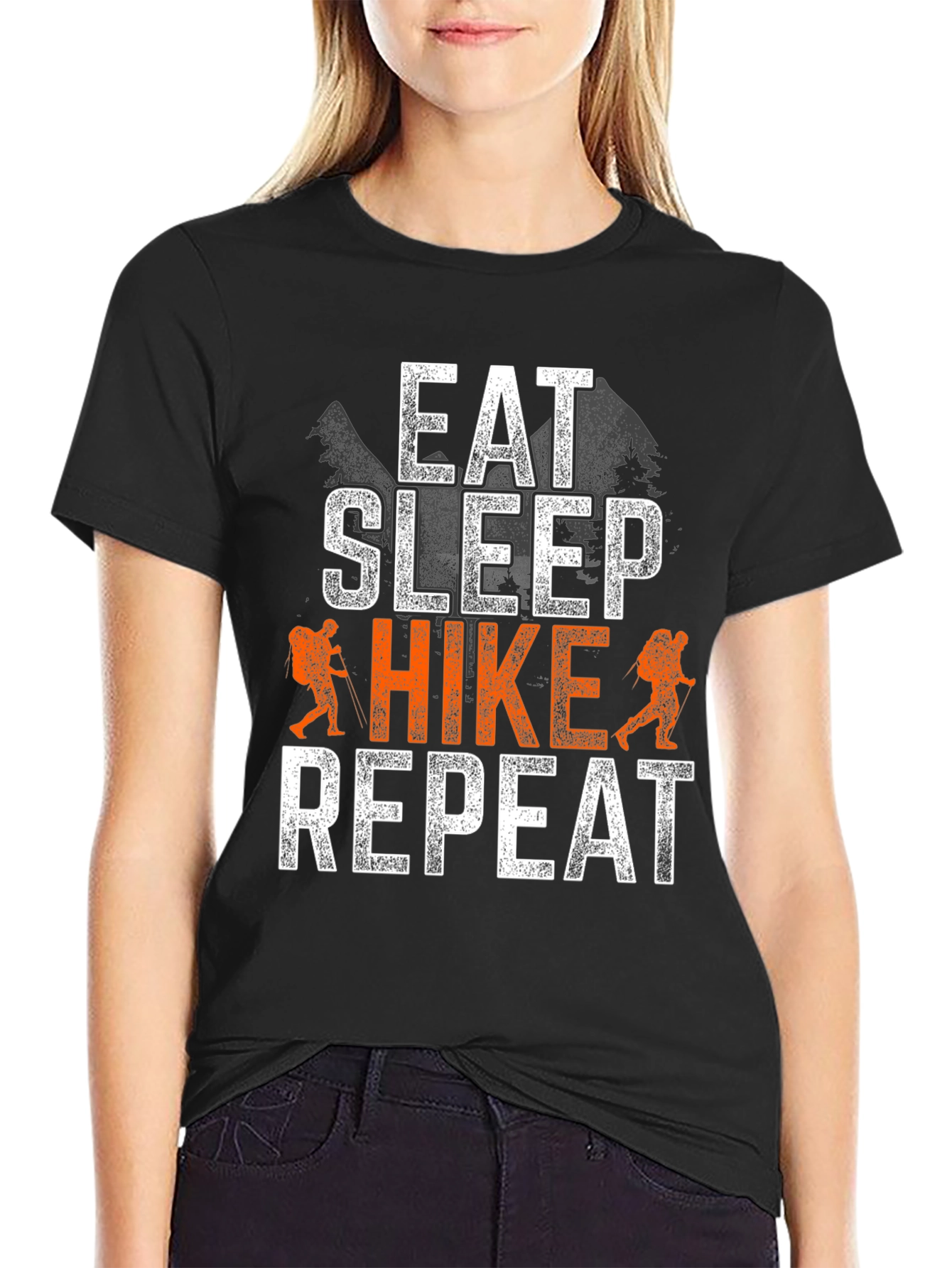 Eat Sleep Hike Repeat Black T-Shirt