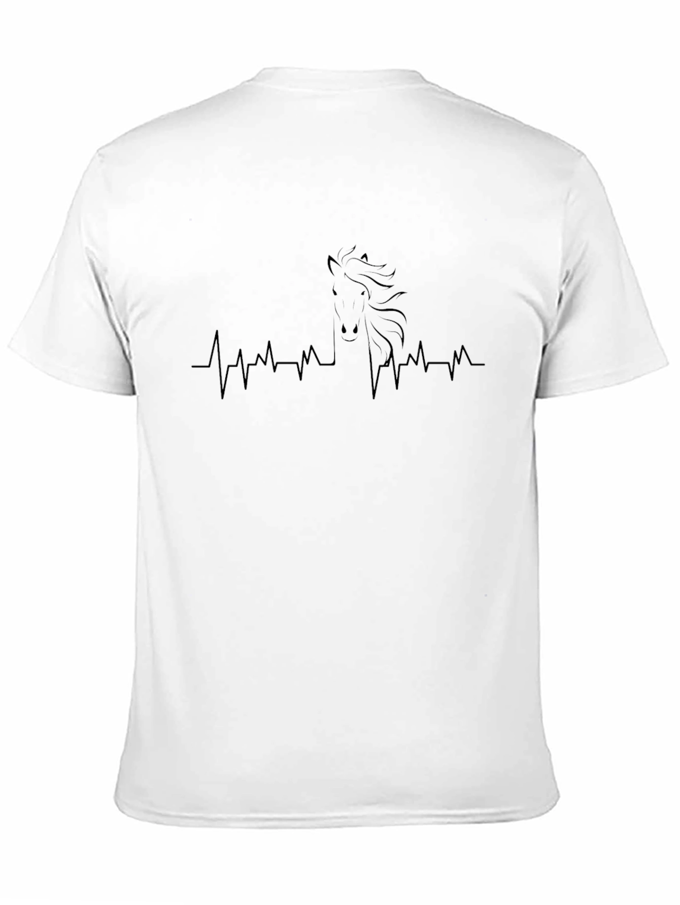 Horse Heartbeat Graphic T-Shirt - Black