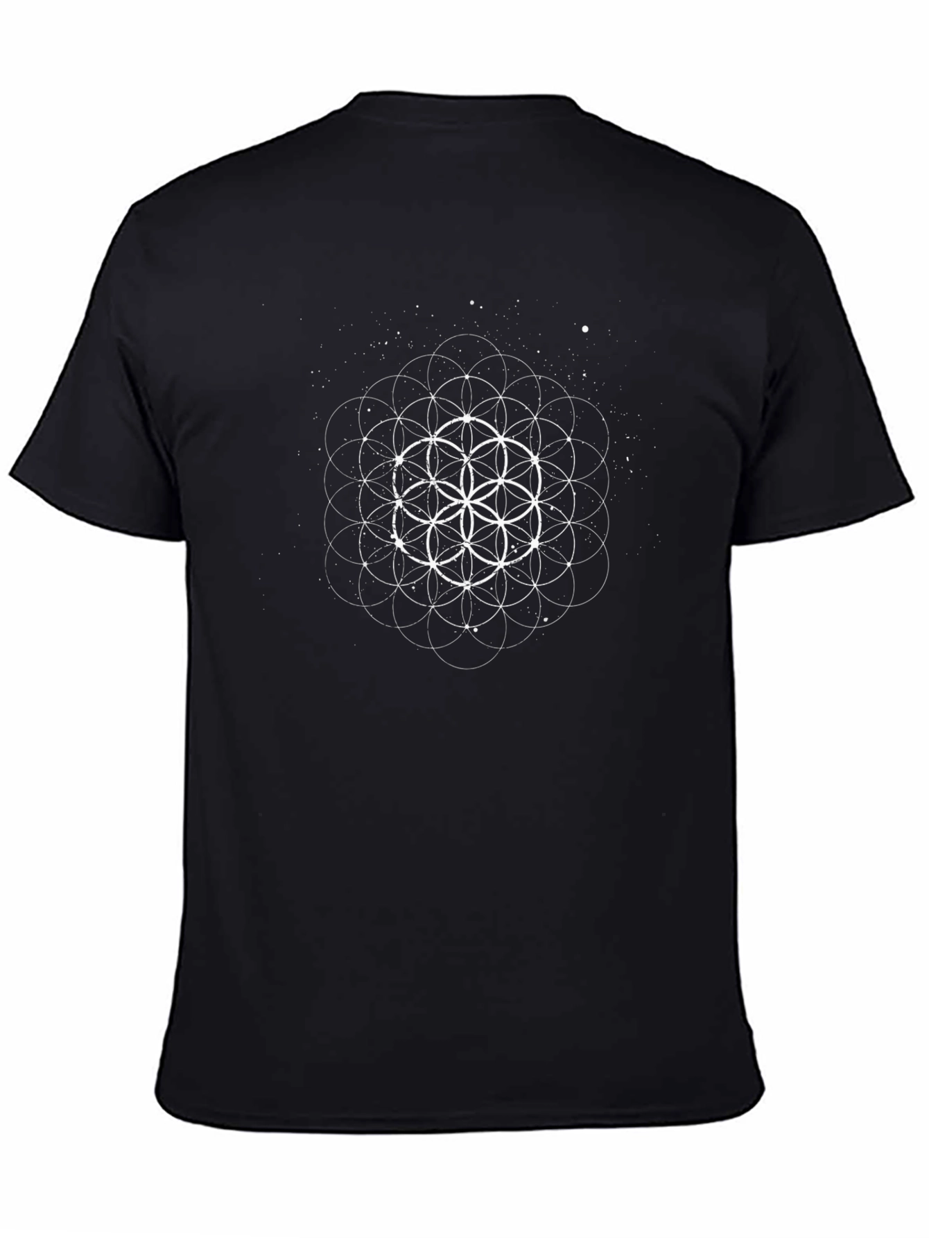 Sacred Geometry Black T-Shirt - Flower of Life Tee