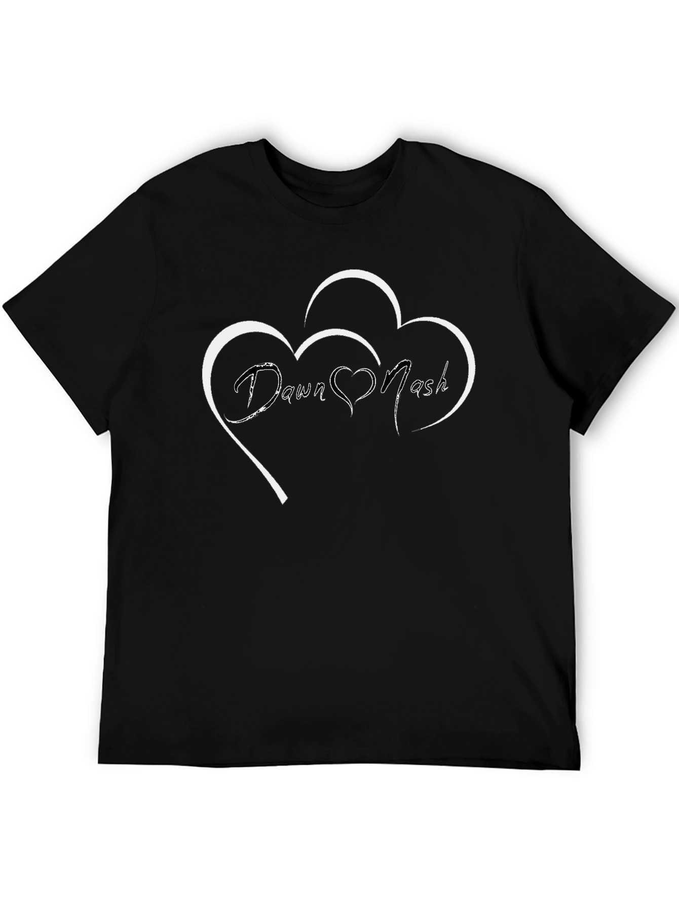 Dawn & Nash Heart Graphic Black T-Shirt
