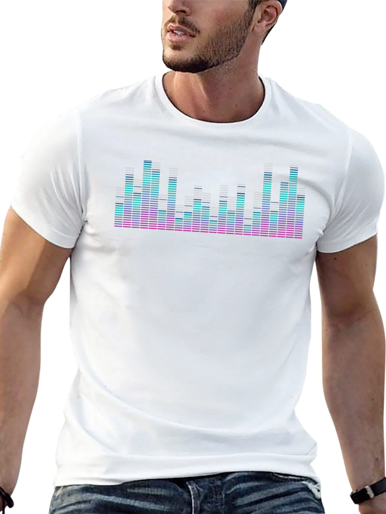 Sound Wave Graphic Tee - Black