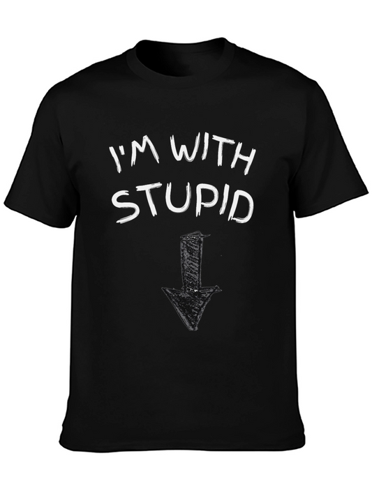 Im With Stupid T-Shirt Funny Arrow Pointing Down