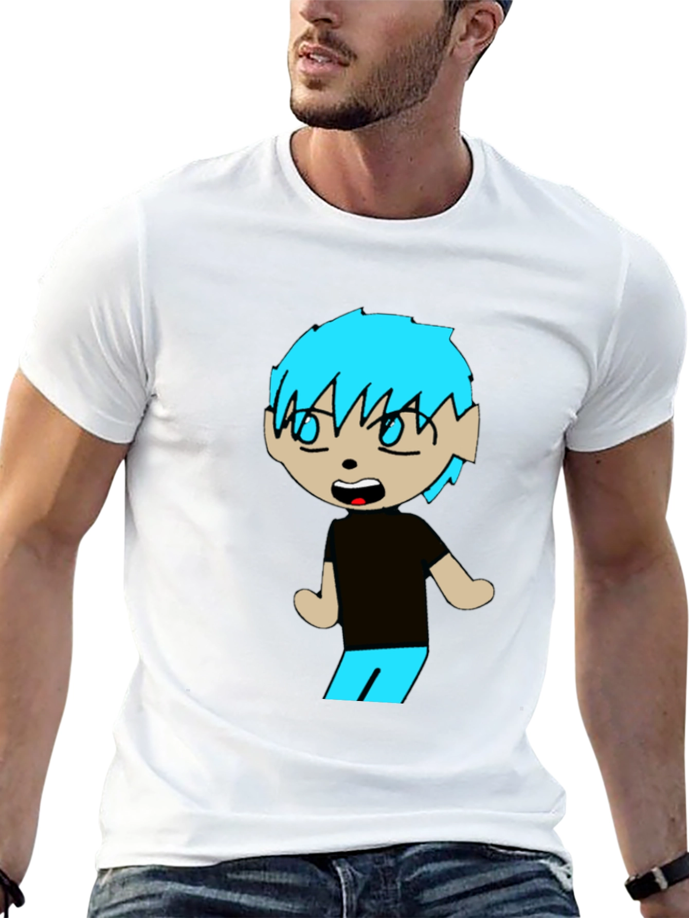Cartoon Character Graphic Black T-Shirt