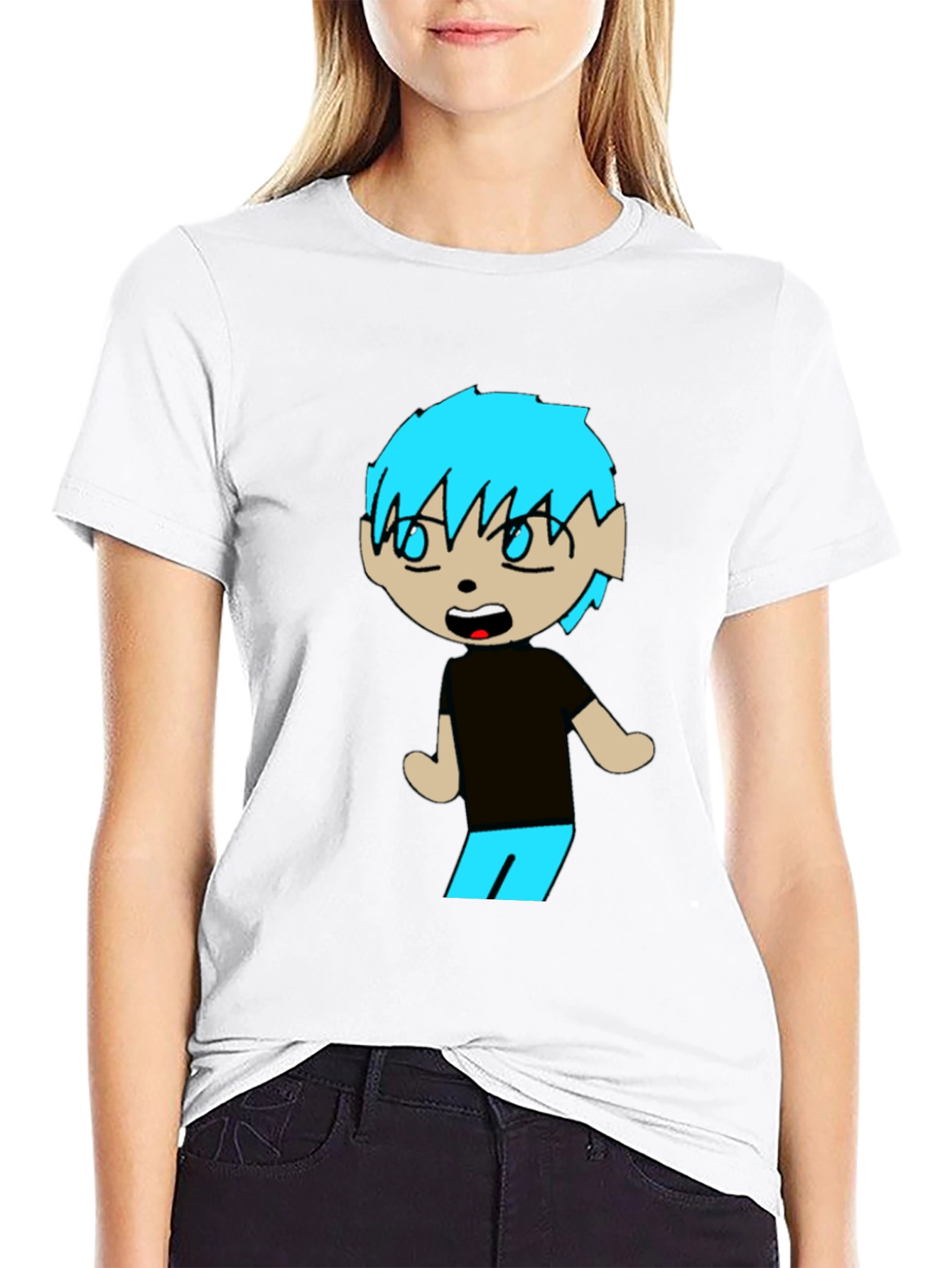 Cartoon Character Graphic Black T-Shirt