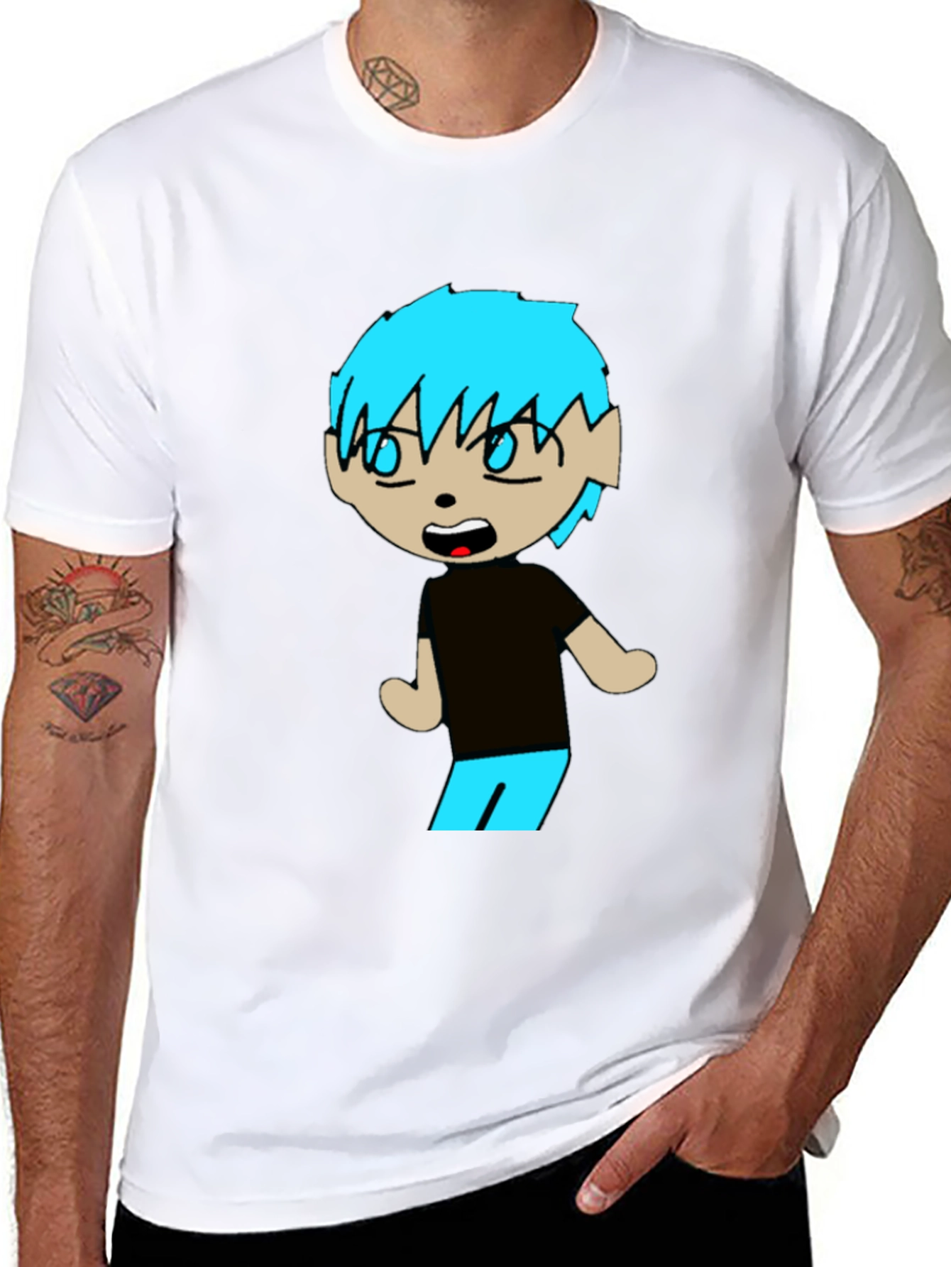 Cartoon Character Graphic Black T-Shirt