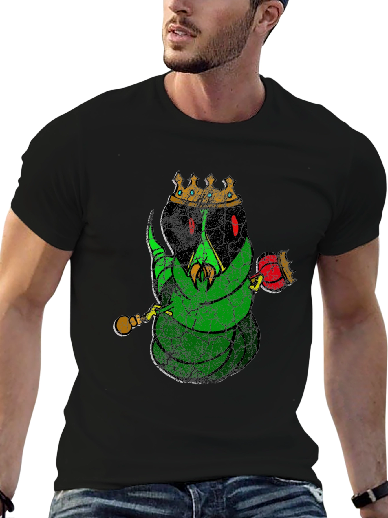 King Worm Graphic Print Tee - Unique Style
