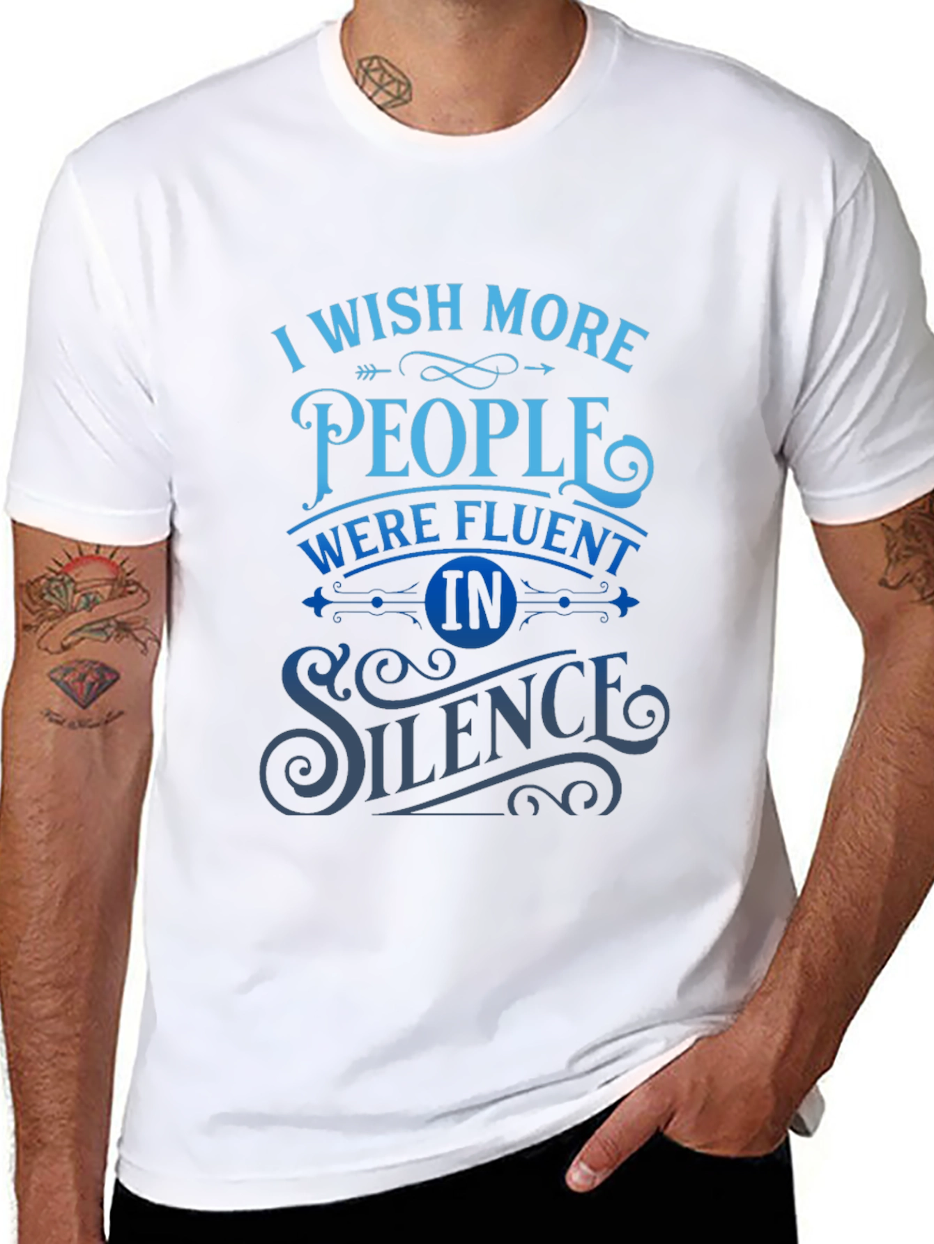 Silent Fluent T-Shirt Black Crewneck Tee