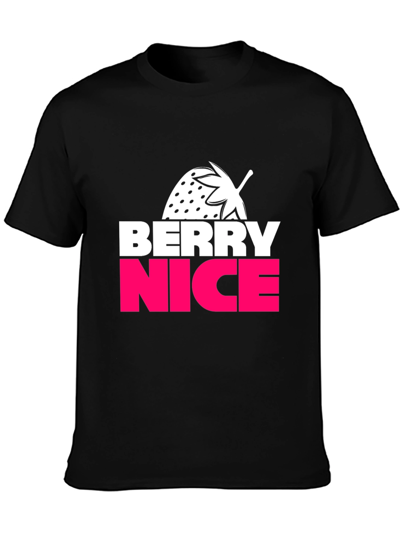 Berry Nice Graphic Tee - Casual Black T-Shirt