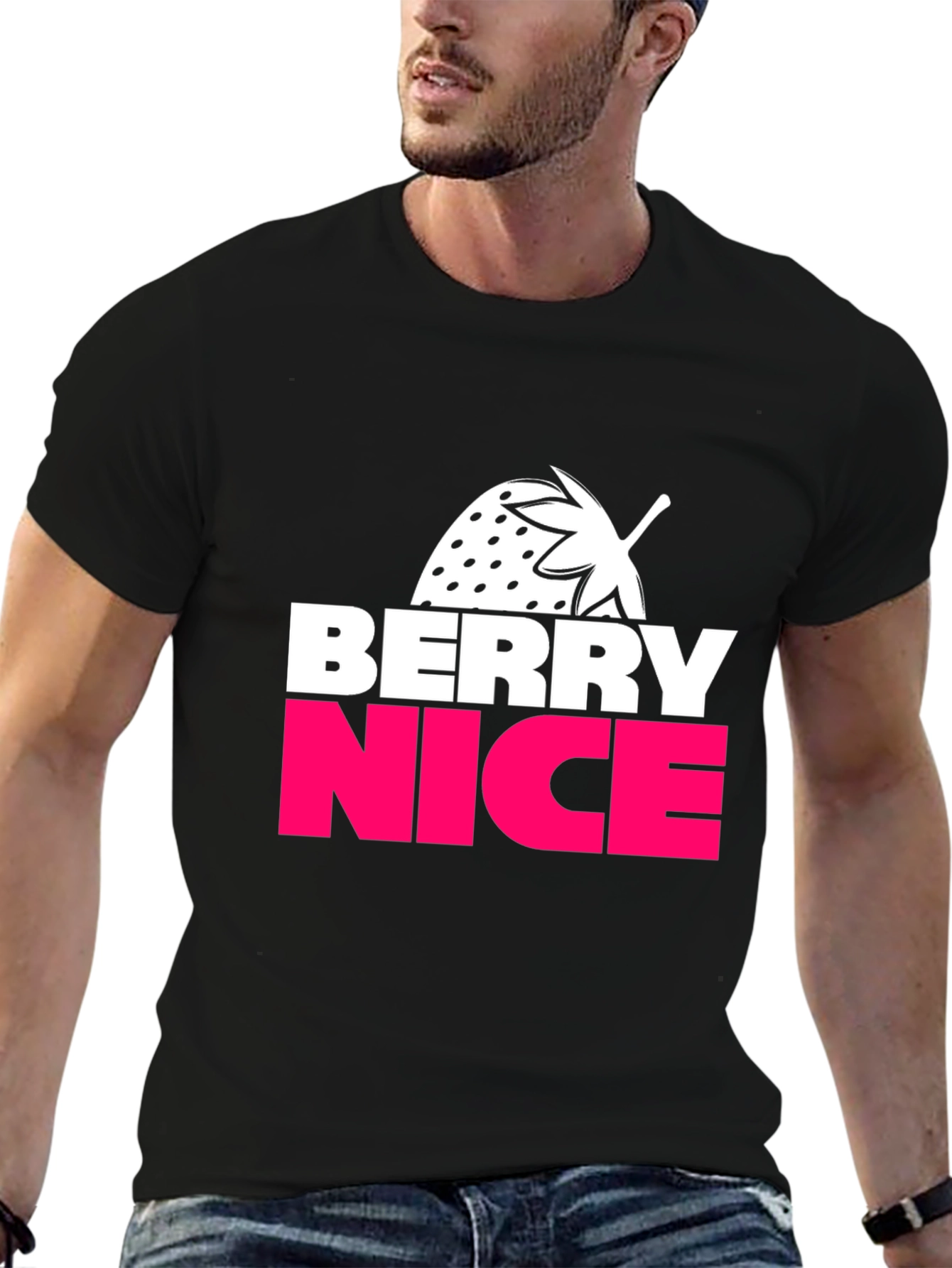 Berry Nice Graphic Tee - Casual Black T-Shirt