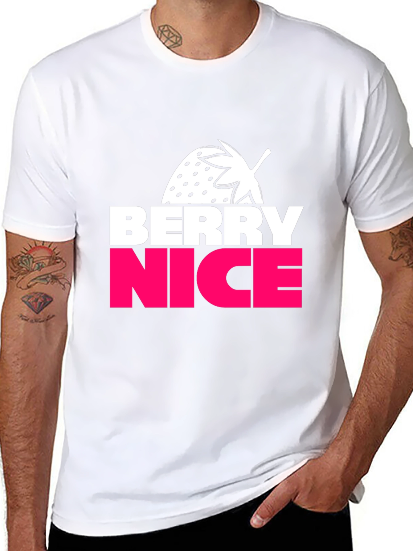 Berry Nice Graphic Tee - Casual Black T-Shirt