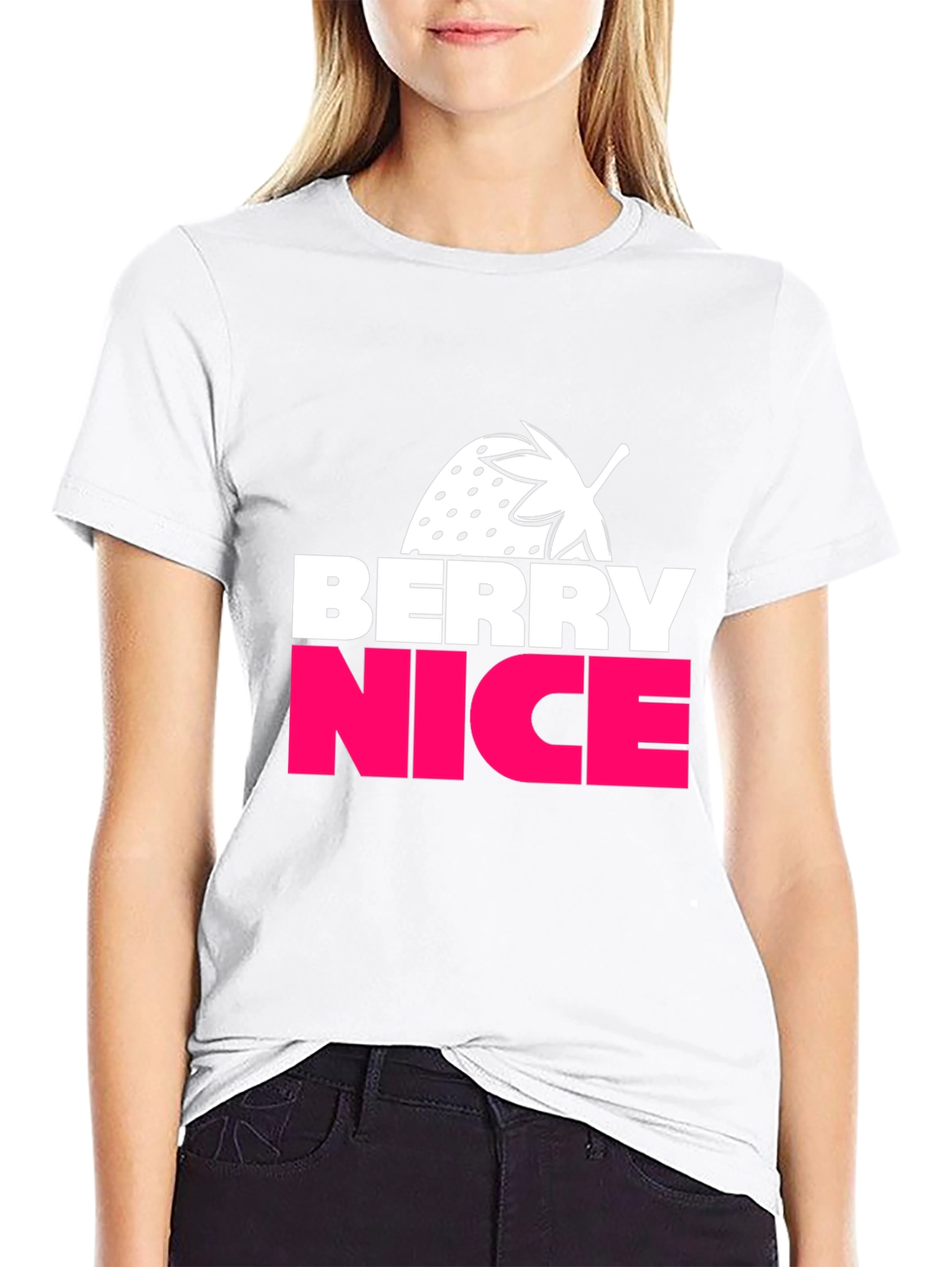 Berry Nice Graphic Tee - Casual Black T-Shirt