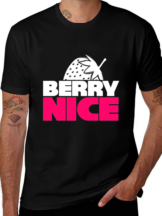 Berry Nice Graphic Tee - Casual Black T-Shirt