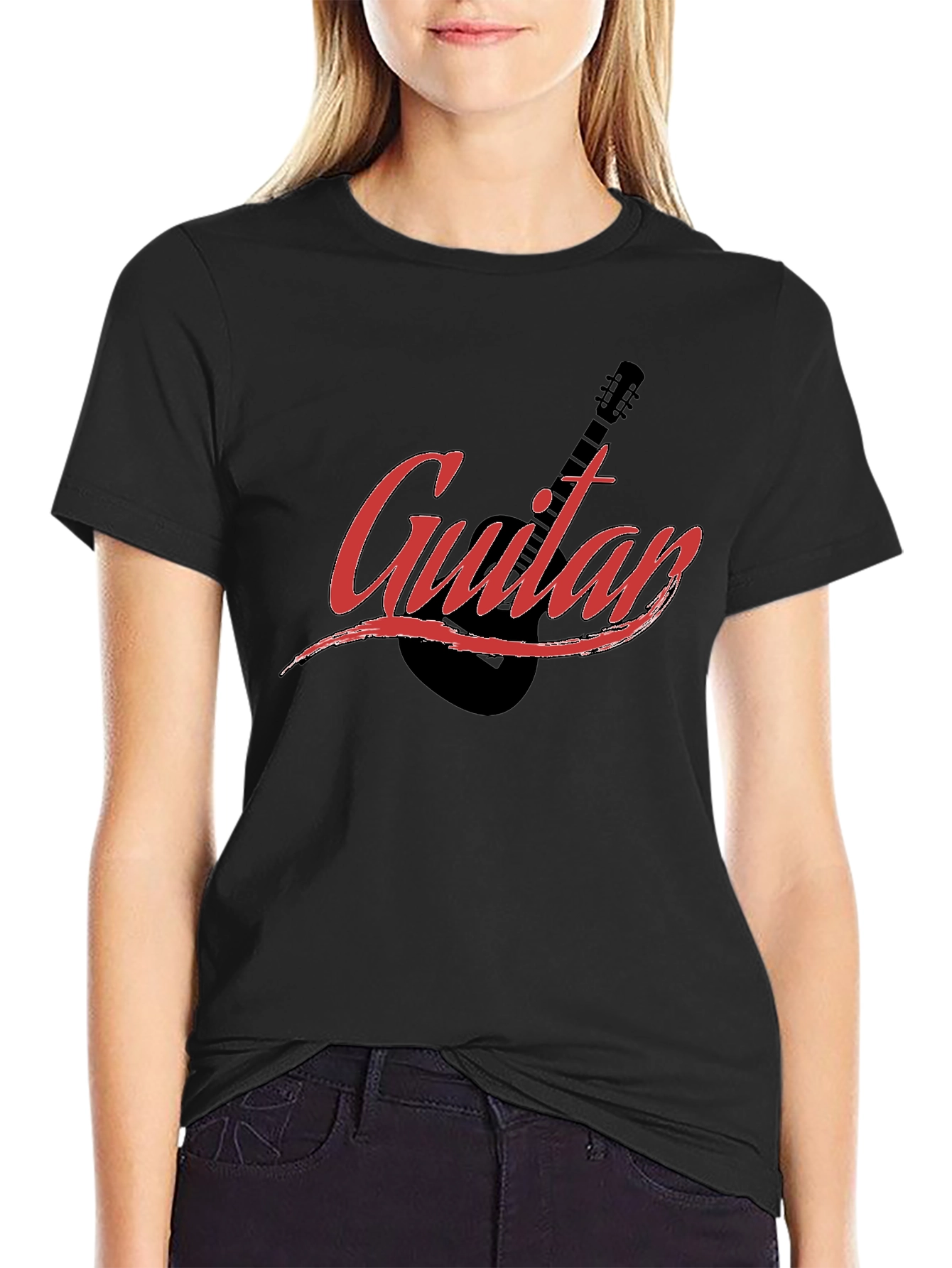 Guitar Graphic Black T-Shirt