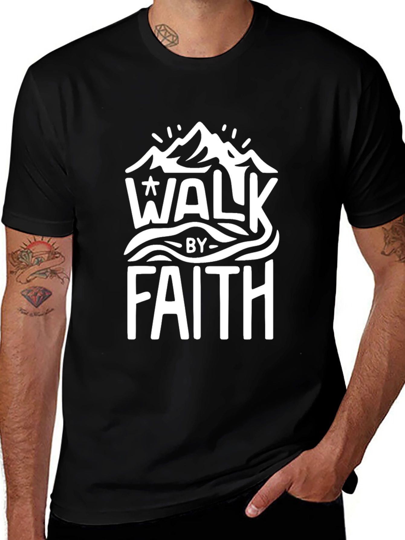 Walk By Faith Graphic Tee - Christian T-Shirt
