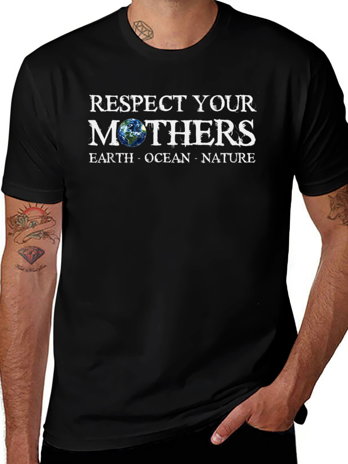 Respect Your Mothers Graphic T-Shirt - Earth Ocean Nature